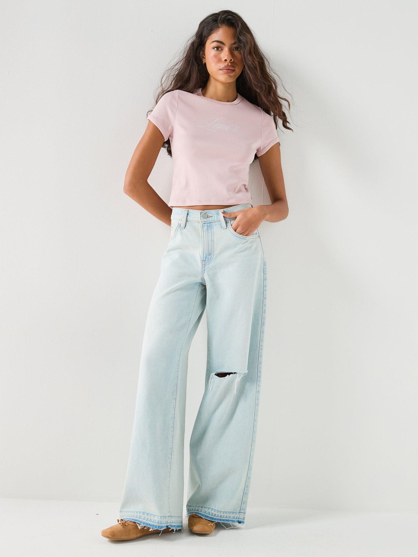 Image 3 of 6 of Levi's Middy Wide Leg Jeans - Voice Over