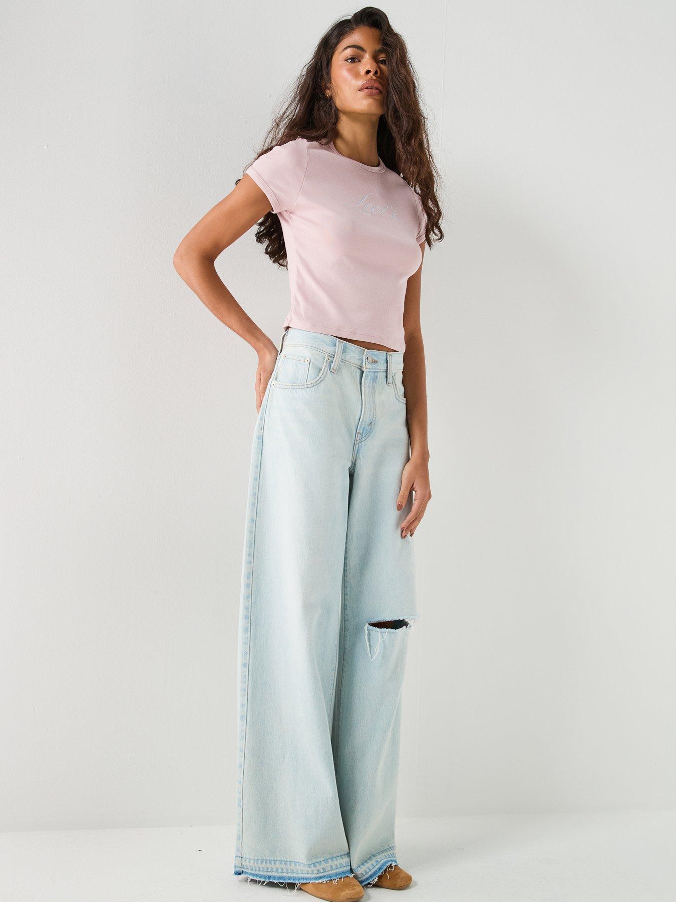 Image 4 of 6 of Levi's Middy Wide Leg Jeans - Voice Over