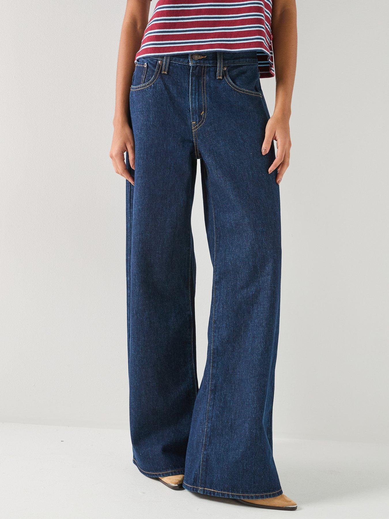 Image 1 of 6 of Levi's Middy Wide Leg Jeans - Shaded View