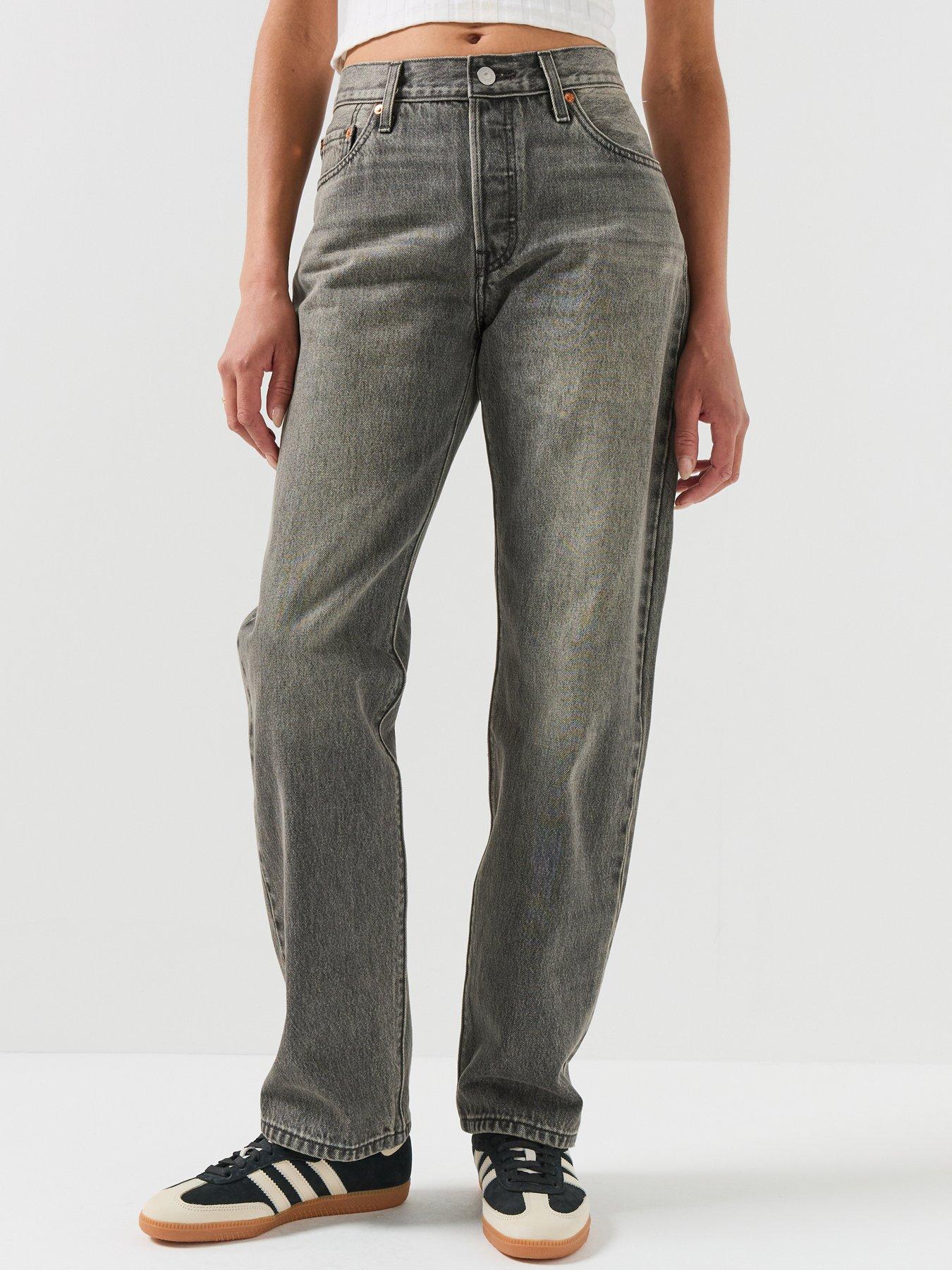 Levi's 501 90s Straight Fit Jeans, Grey, Size 26, Inside Leg 30, Women - Image 2
