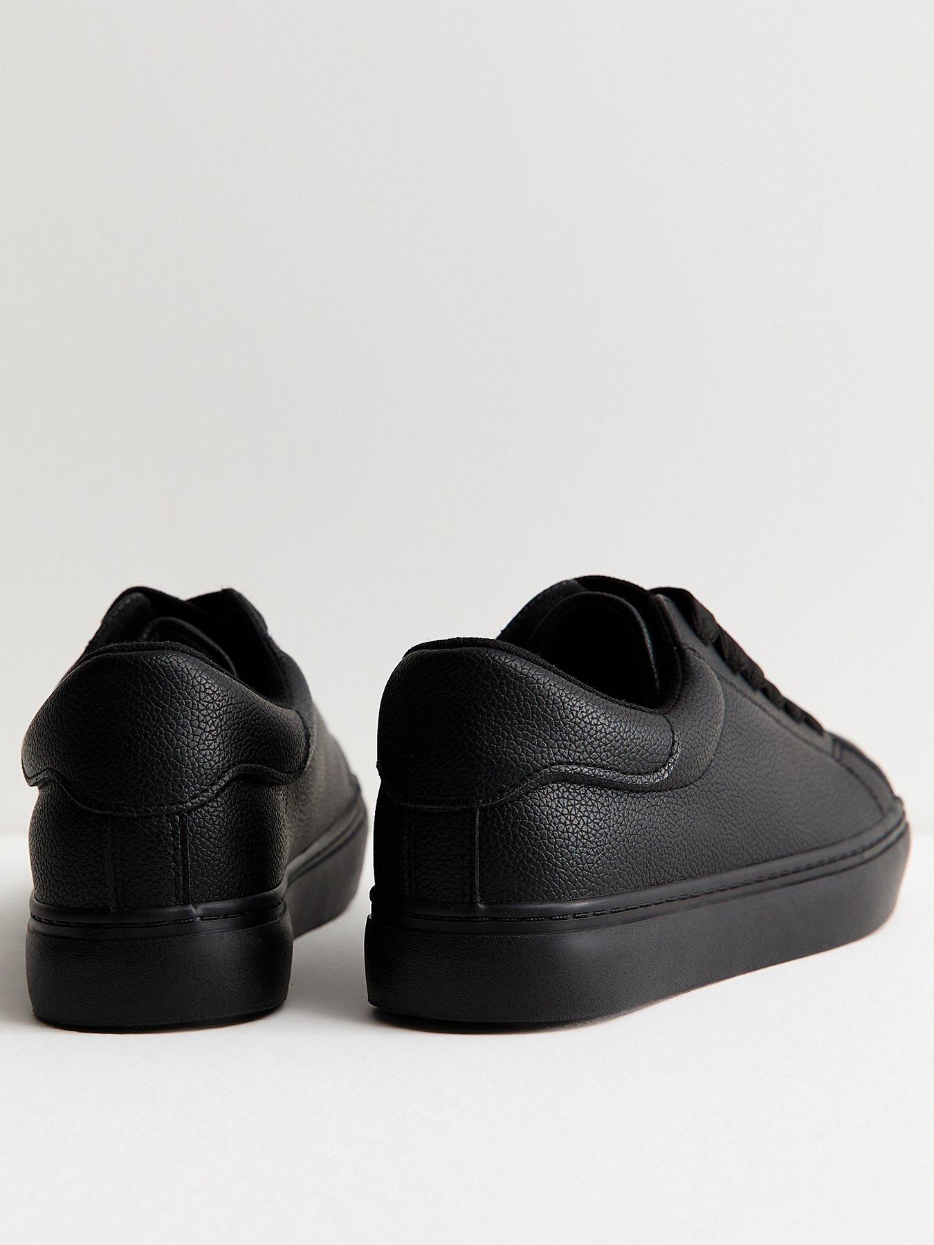 Image 3 of 5 of New Look Faux Leather Lace Up School Shoe&nbsp;Trainers - Black