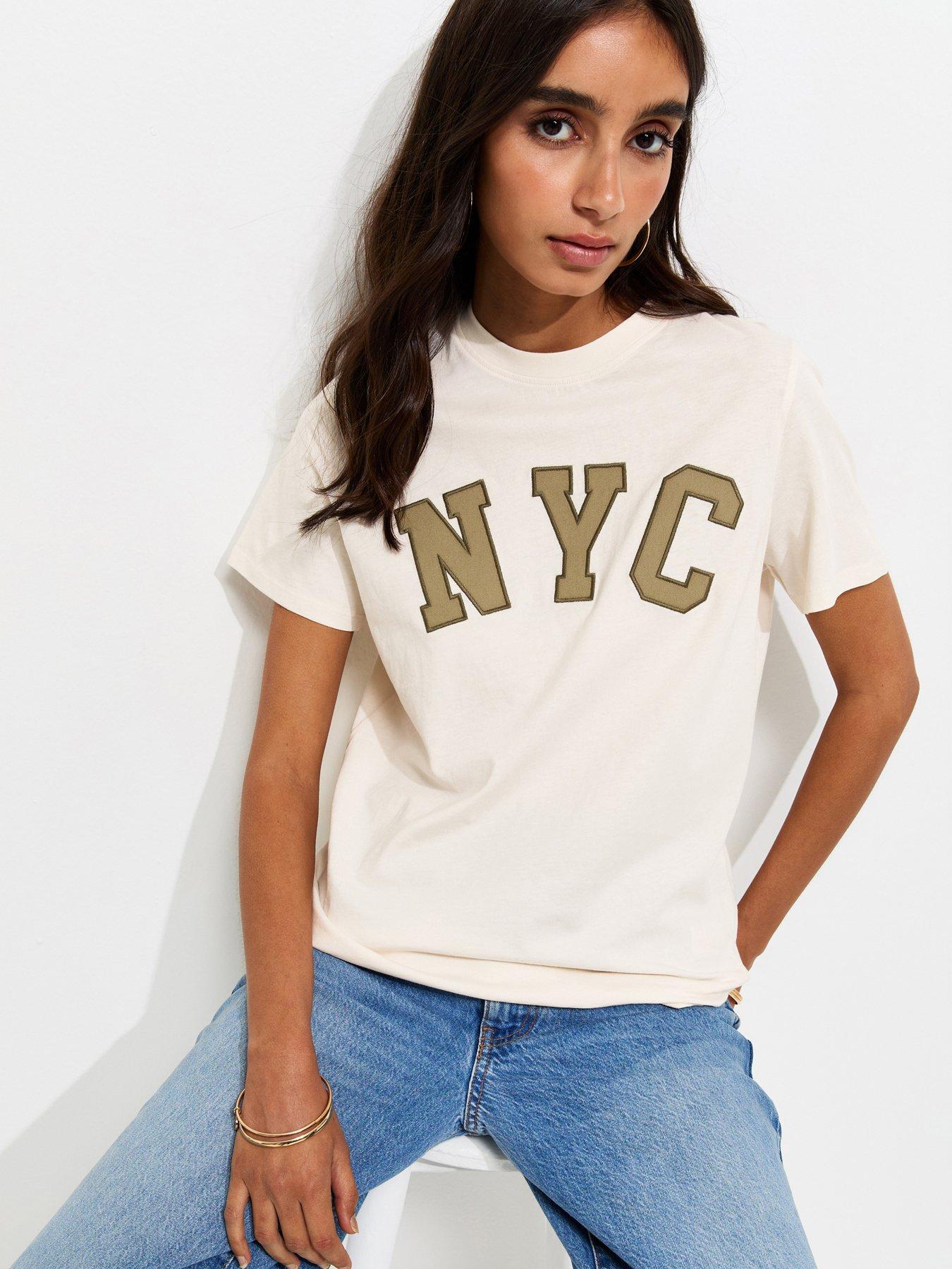 Image 1 of 3 of New Look Nyc Regular T-Shirt - White