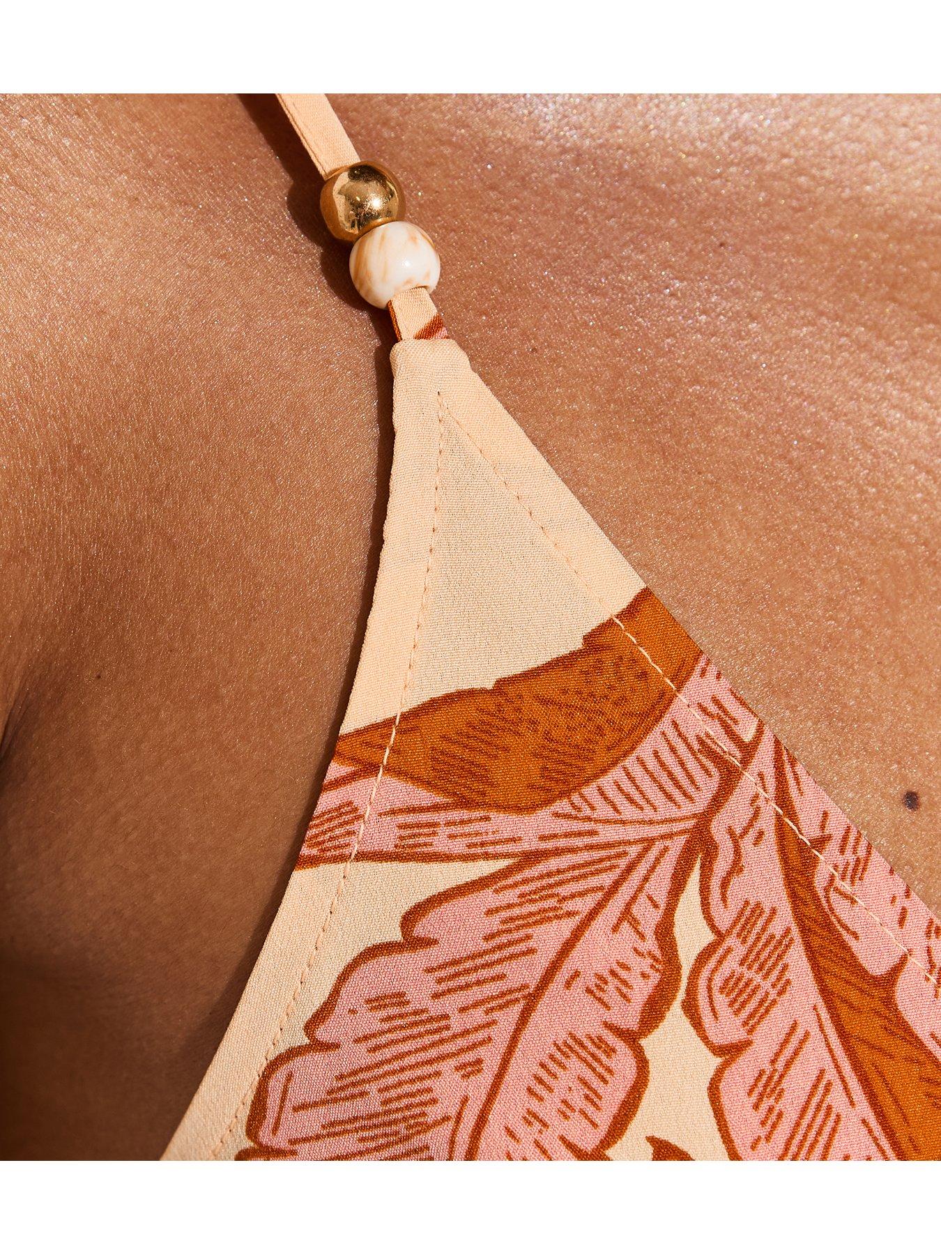 Image 5 of 5 of New Look Palm Tree Print Crepe Playsuit - Orange