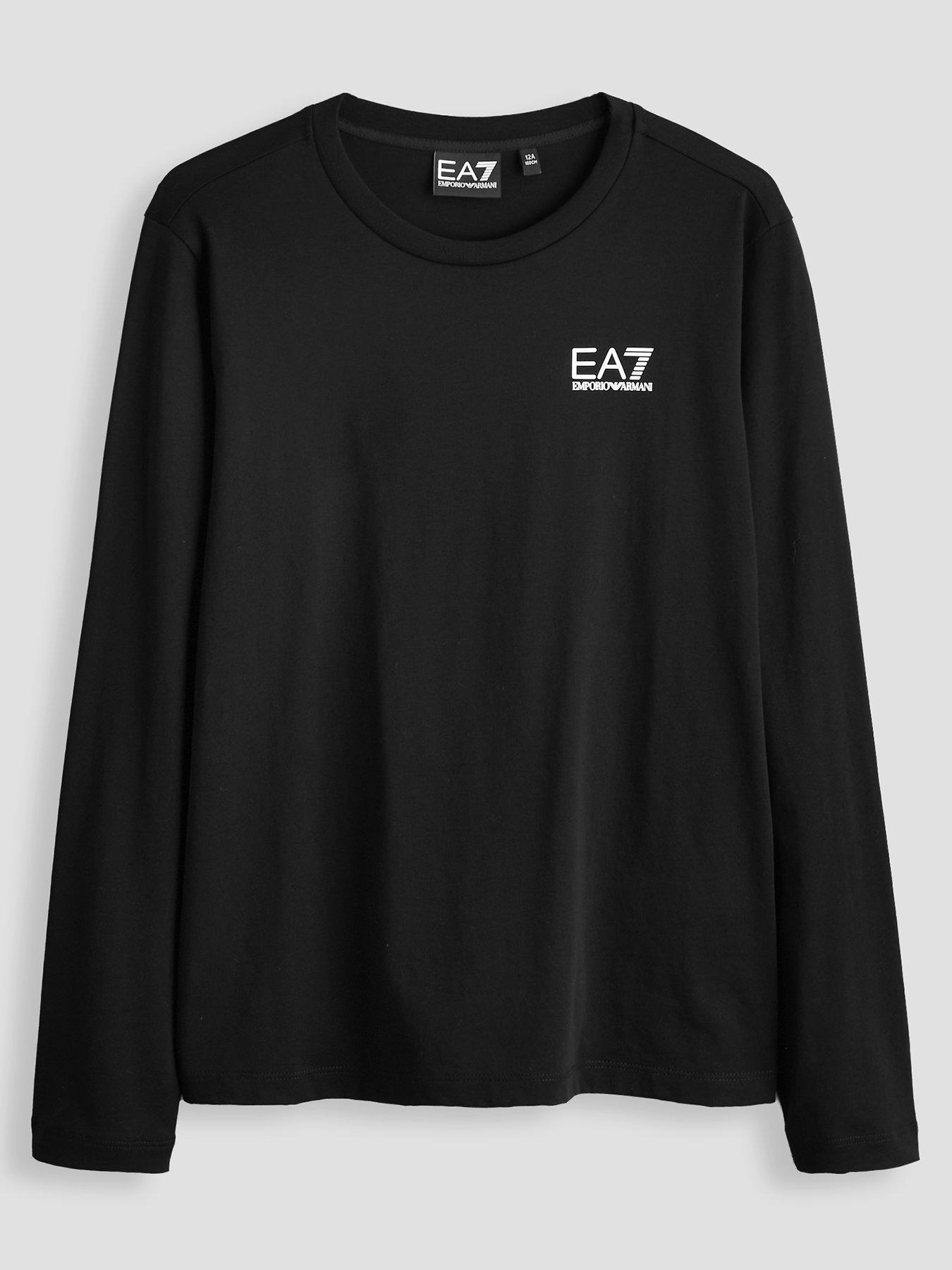 EA7 Emporio Armani Boys Train Core Id Long Sleeve T-Shirt, Black, Size 14 Years