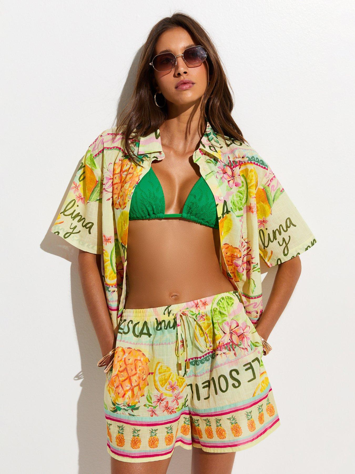Image 1 of 5 of New Look Drawstring Waist Co-Ord Shorts - Multi