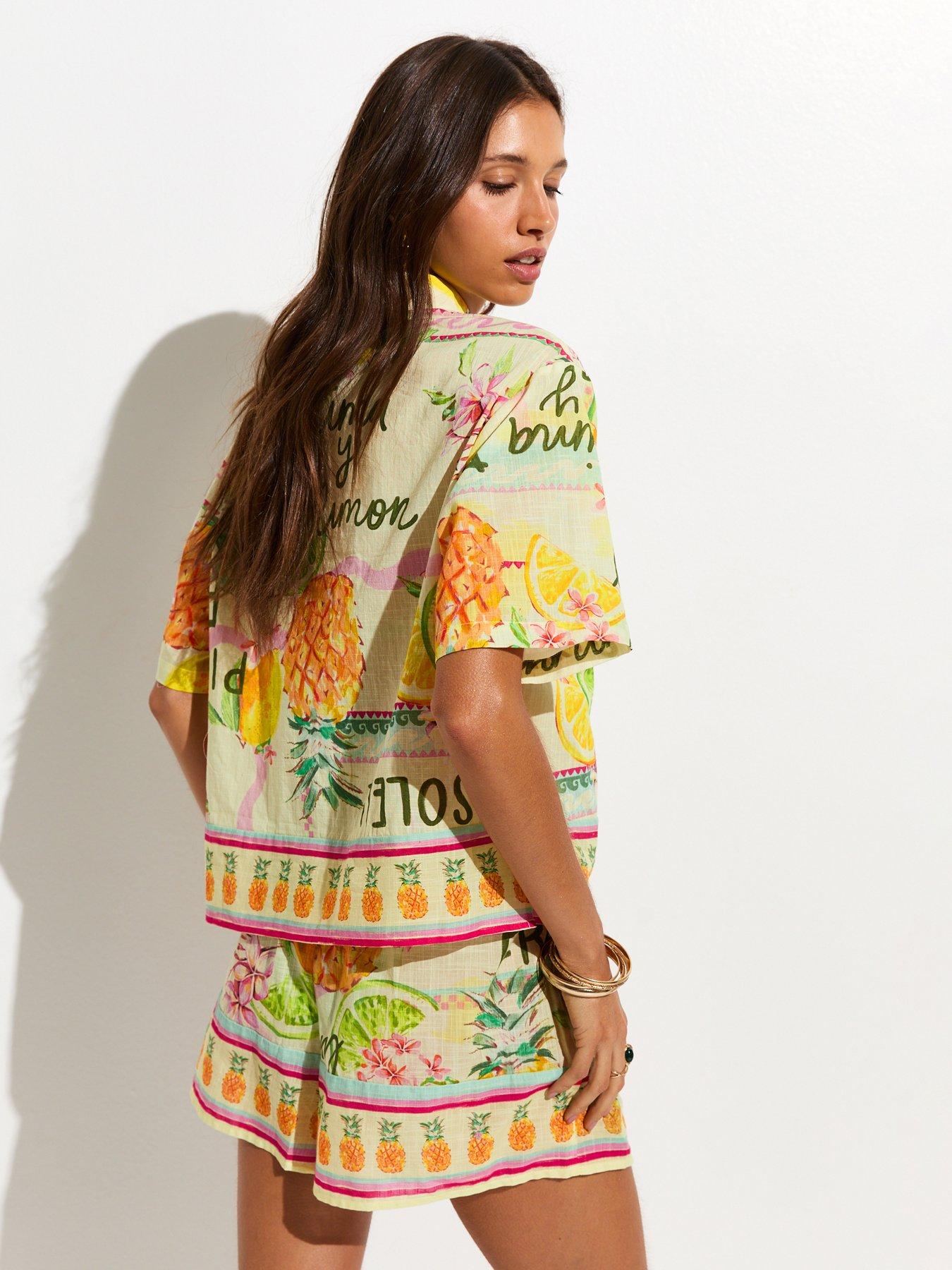 Image 2 of 5 of New Look Drawstring Waist Co-Ord Shorts - Multi