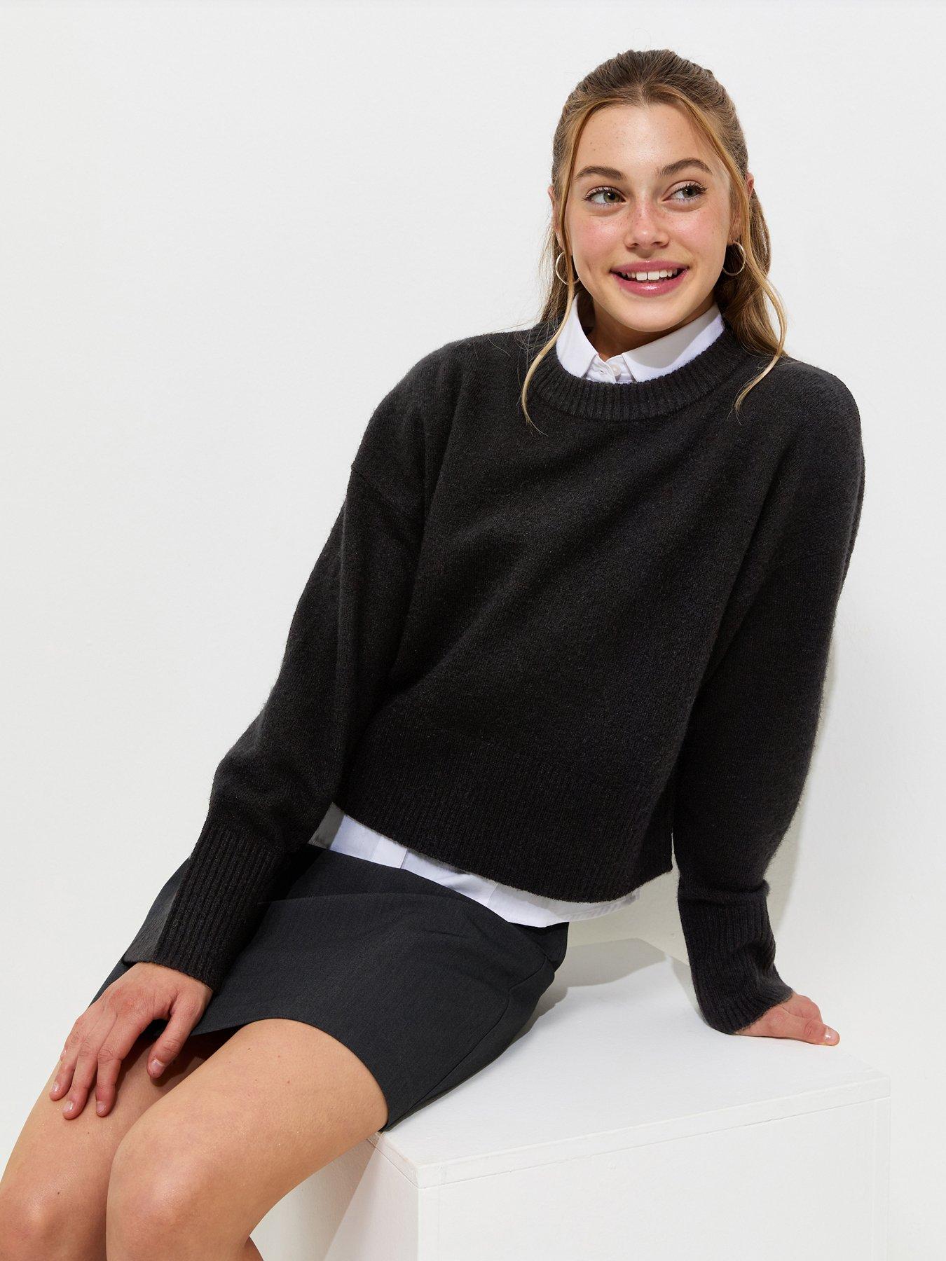 Image 1 of 5 of New Look 915 Girls Knitted Long Sleeve Jumper - Black