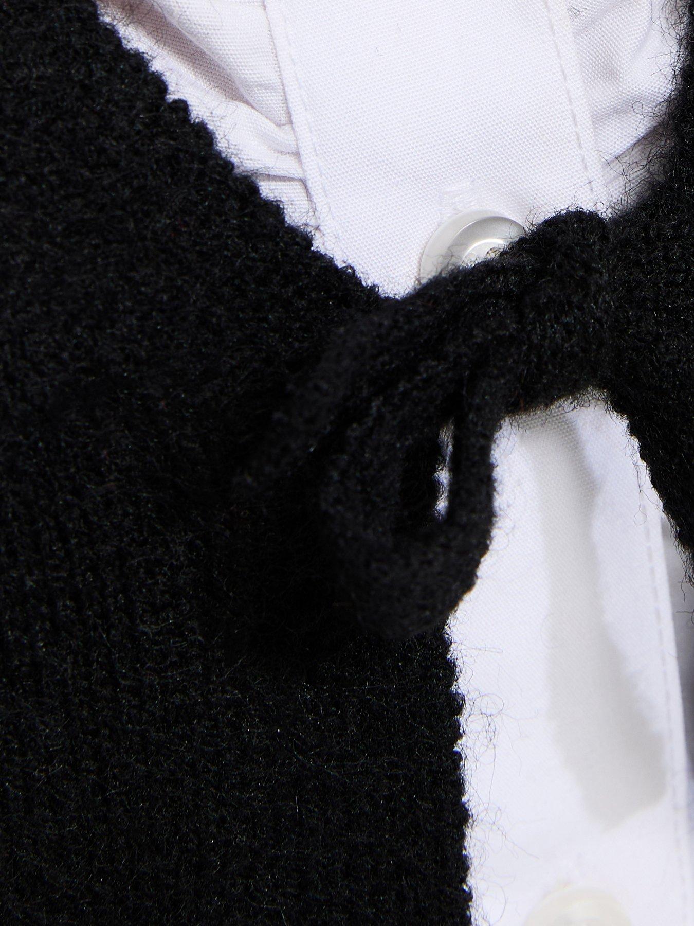 Image 6 of 6 of New Look 915 Girls Knitted Tie Front School Cardigan - Black