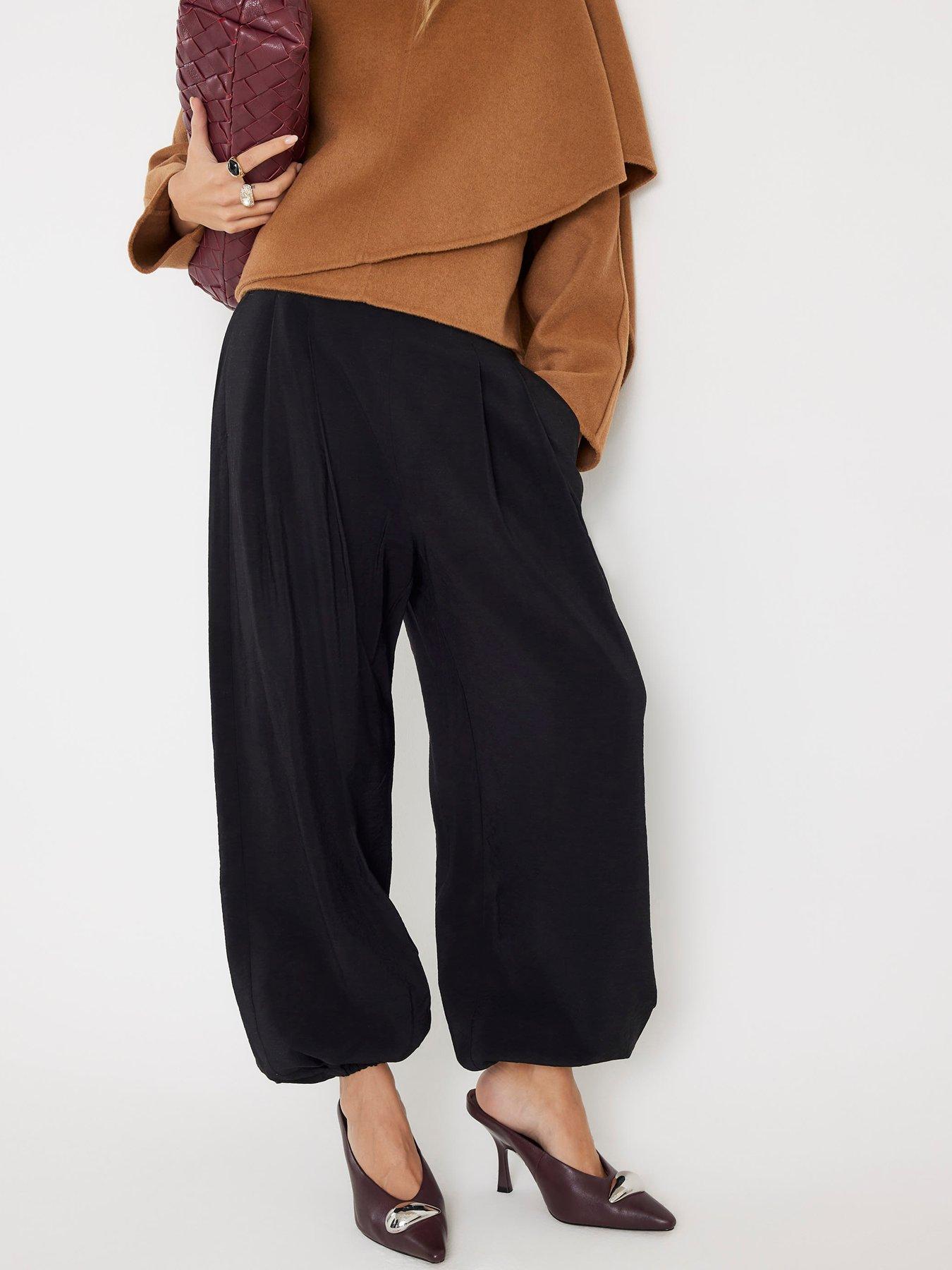 Image 1 of 6 of River Island High Rise Balloon Trousers - Black