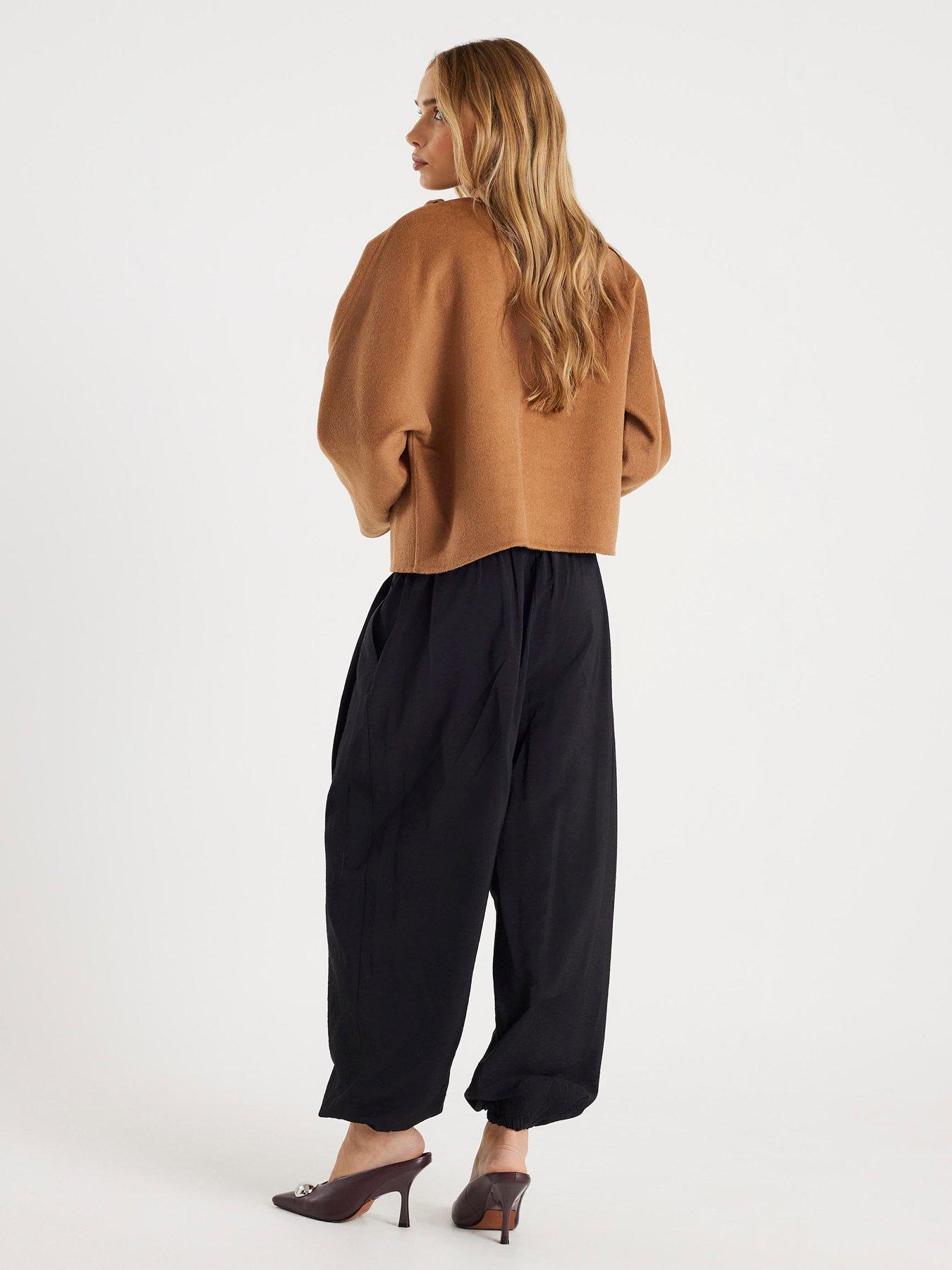 Image 2 of 6 of River Island High Rise Balloon Trousers - Black
