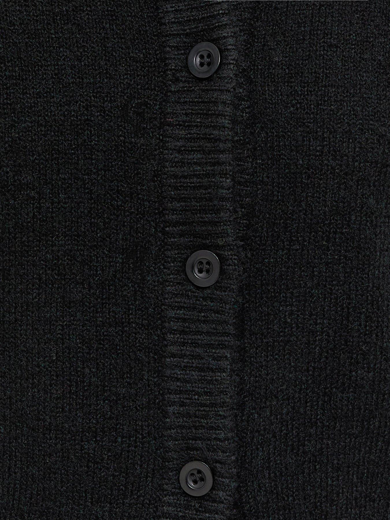 Image 5 of 5 of New Look 915 Girls Frill Shoulder Knitted Cardigan - Black