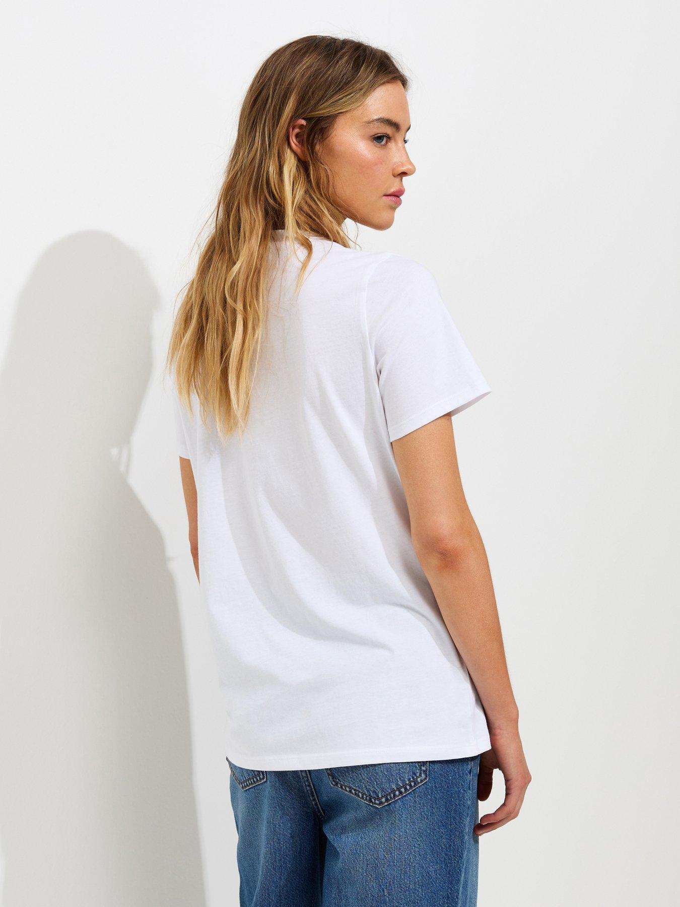 Image 2 of 6 of New Look Cotton Pack Of Three Relaxed Fit T-Shirts - Multi