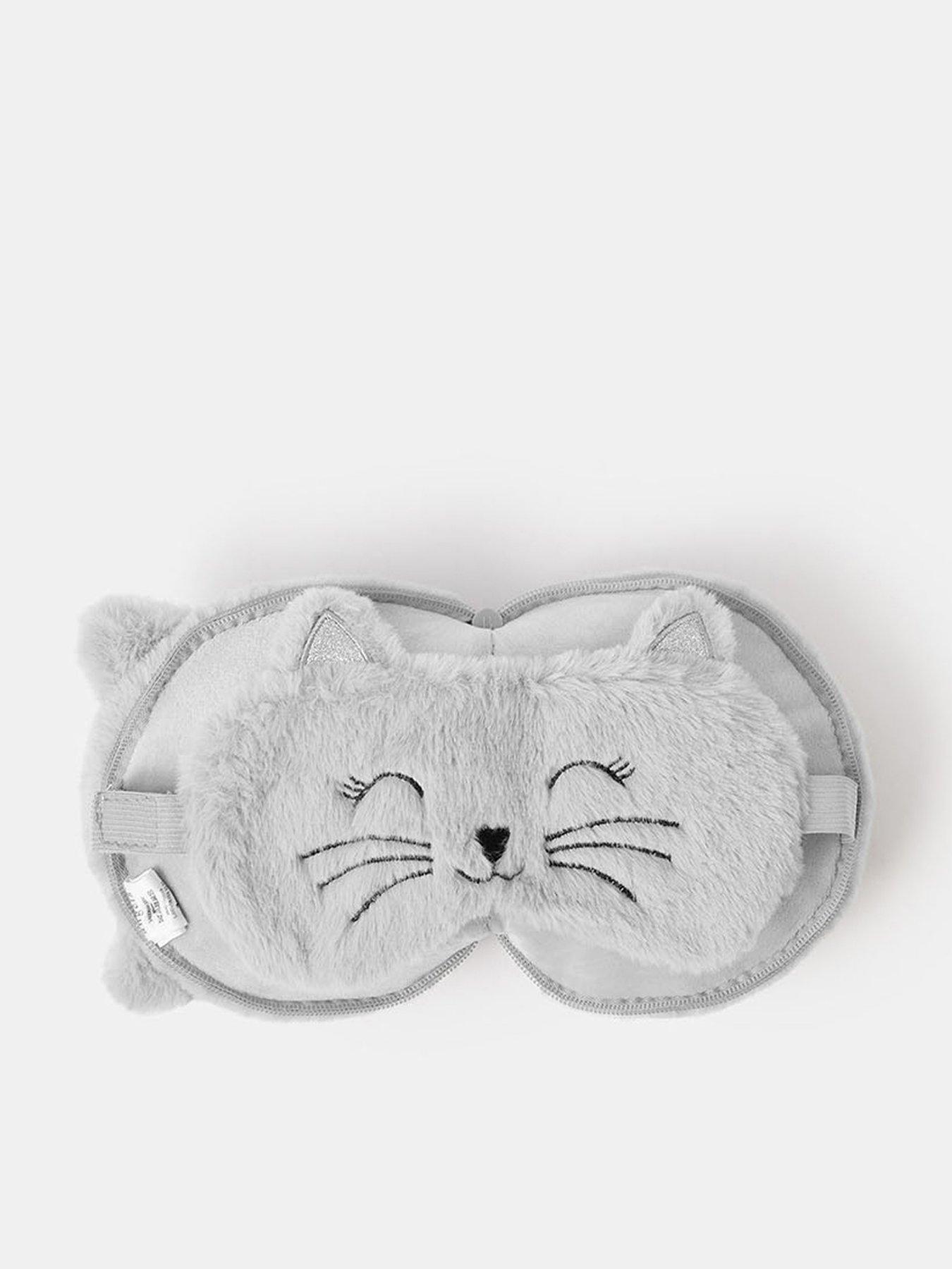 Accessorize Girls Cat Travel Pillow Set - Grey