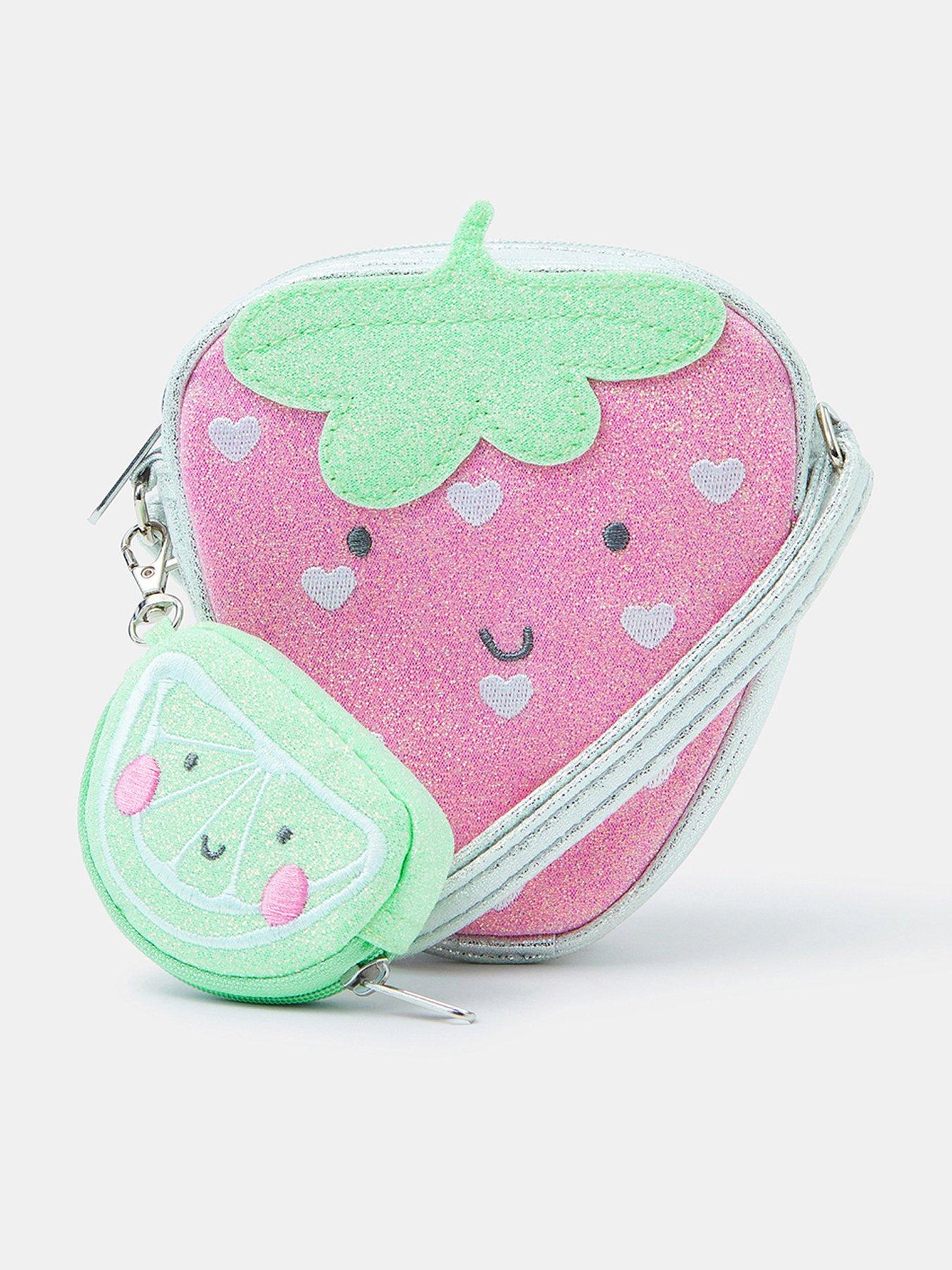 Image 1 of 4 of Accessorize Girls Strawberry Bag And Purse - Pink