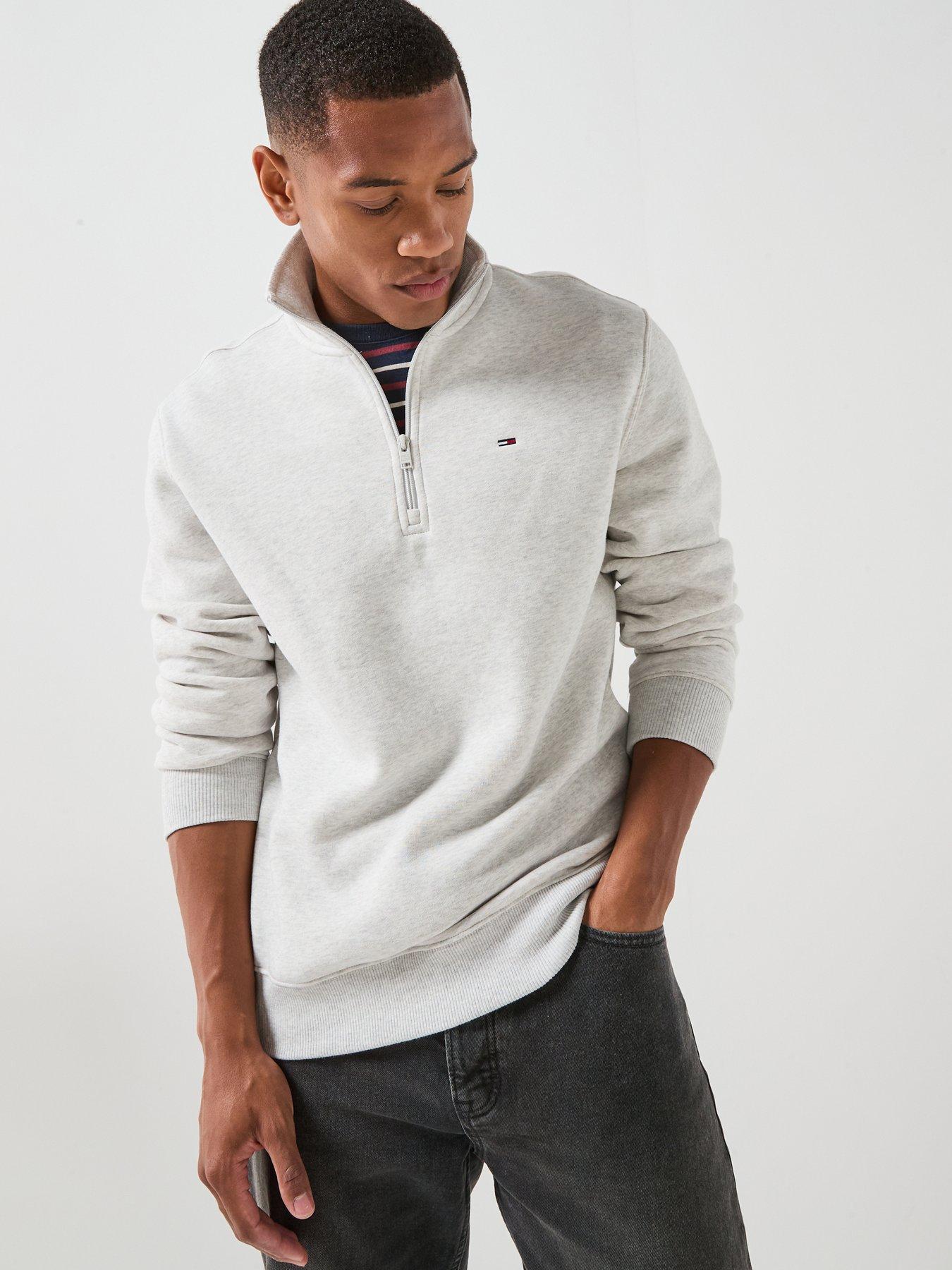 Image 1 of 6 of Tommy Jeans Regular Fleece 1/4 Zip Sweat - Grey