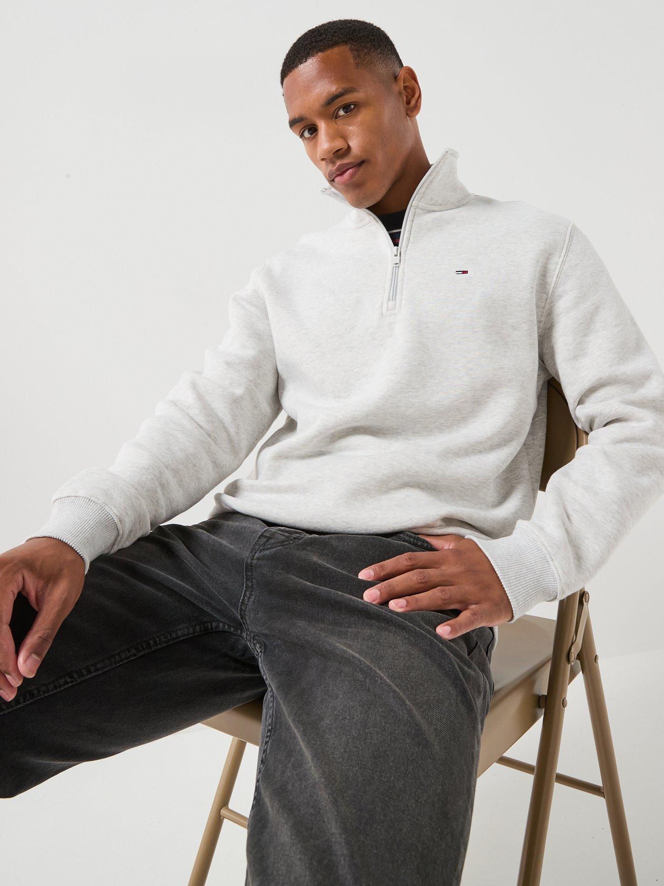 Image 6 of 6 of Tommy Jeans Regular Fleece 1/4 Zip Sweat - Grey