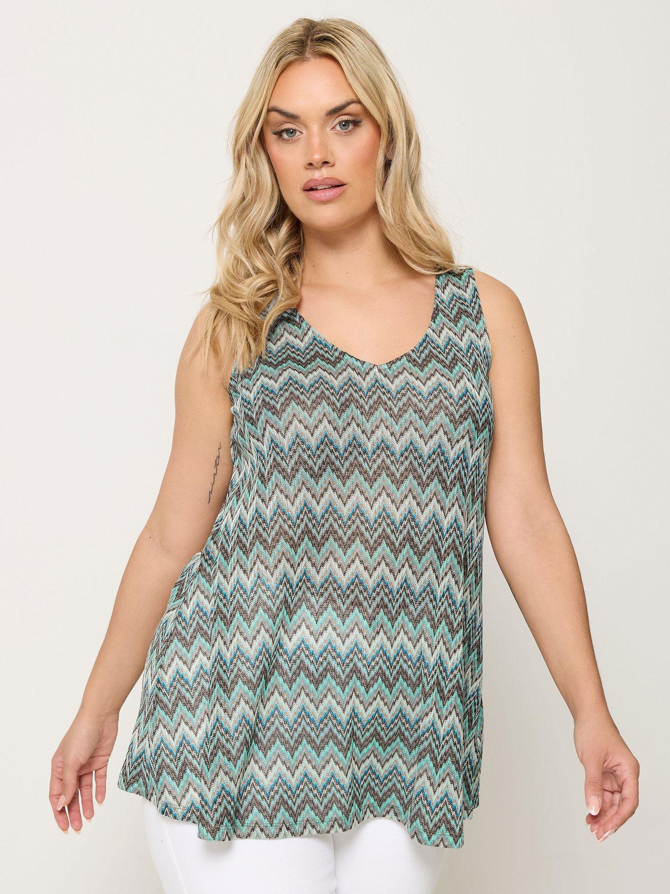 Image 1 of 5 of Yours Curve Zig Zag Printed Vest