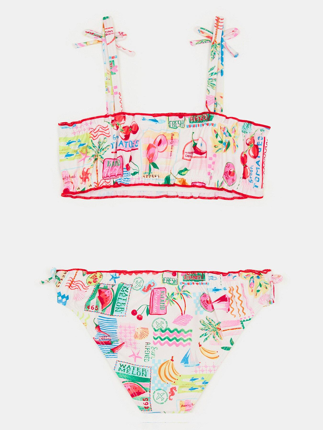 Image 3 of 4 of Accessorize Girls Riviera Print Bikini - Multi