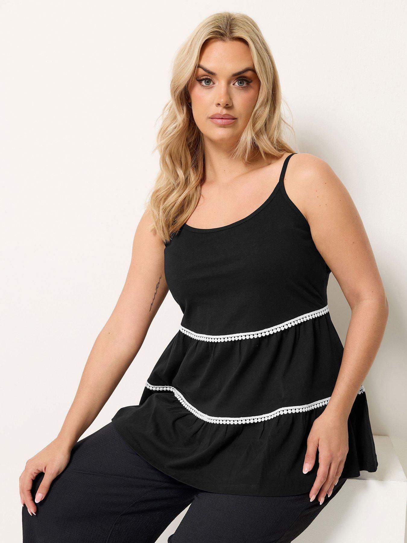 Yours Curve Pom Pom Detail Strappy Vest