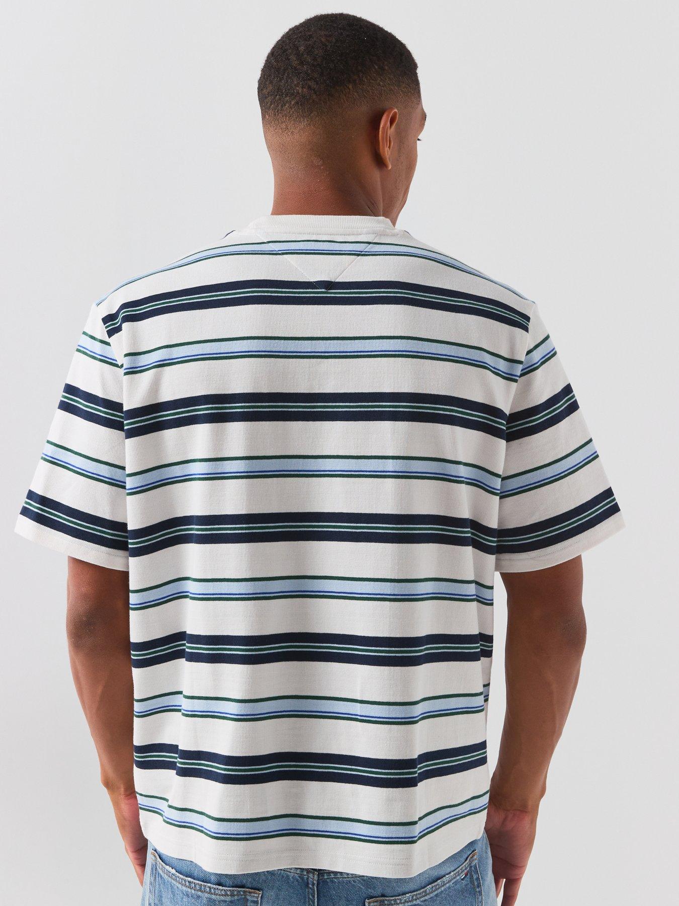 Image 2 of 6 of Tommy Jeans 90s Stripe Short Sleeve T-Shirt - White