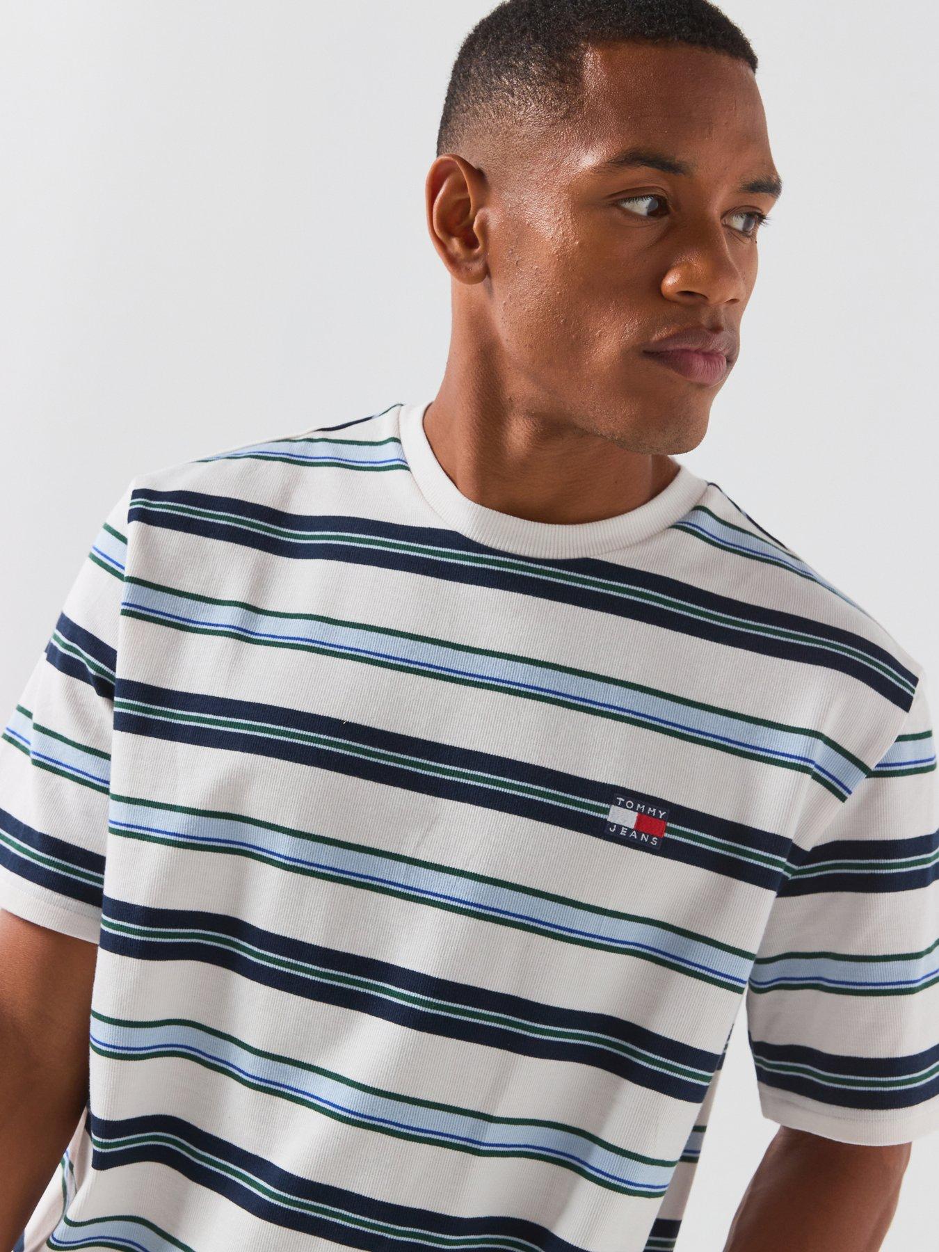 Image 4 of 6 of Tommy Jeans 90s Stripe Short Sleeve T-Shirt - White