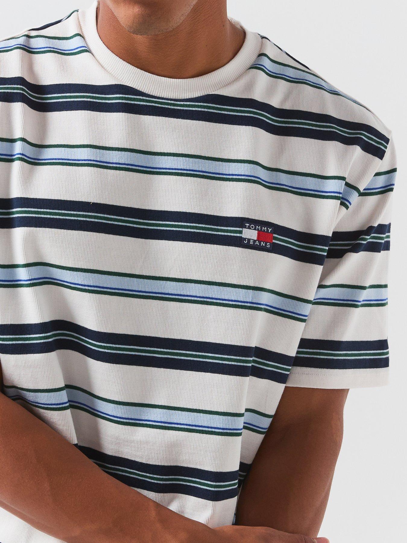 Image 5 of 6 of Tommy Jeans 90s Stripe Short Sleeve T-Shirt - White