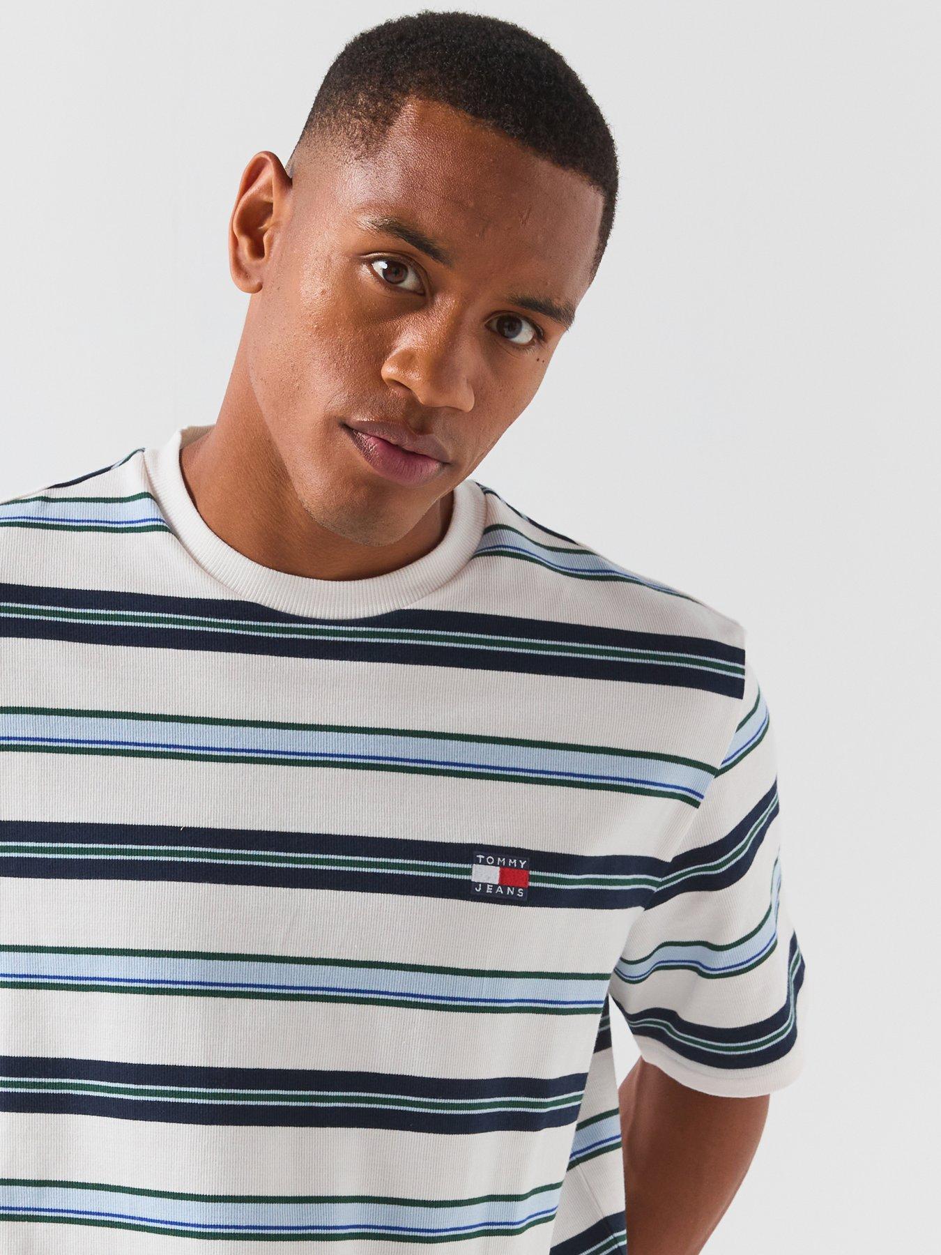 Image 6 of 6 of Tommy Jeans 90s Stripe Short Sleeve T-Shirt - White