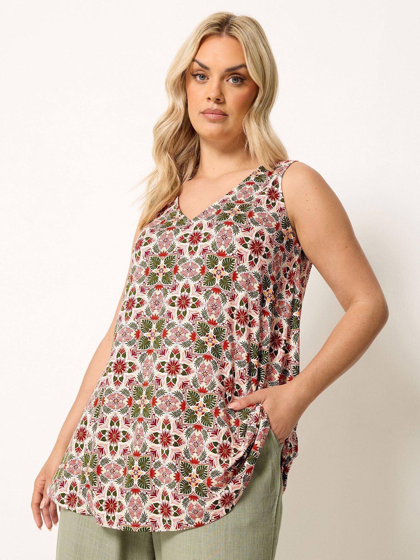 Image 1 of 4 of Yours Curve Printed Swing Vest - Multi