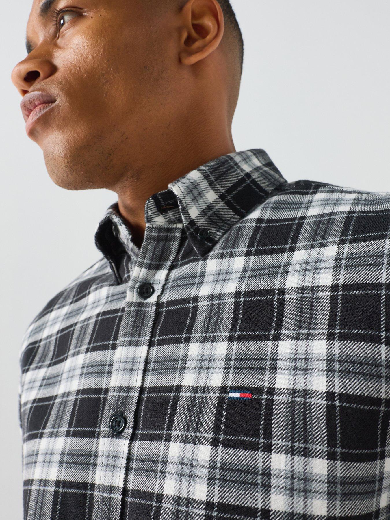 Image 4 of 6 of Tommy Jeans Regular Flannel Check Long Sleeve Shirt - Black