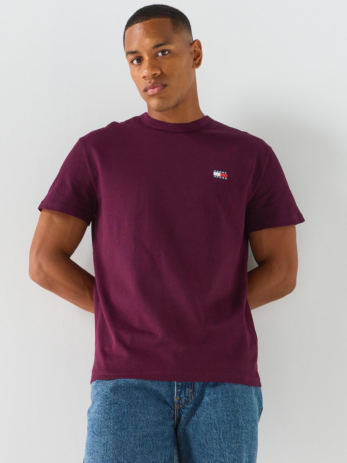 Tommy Jeans Regular Badge Short Sleeve T-Shirt, Red, Size S, Men