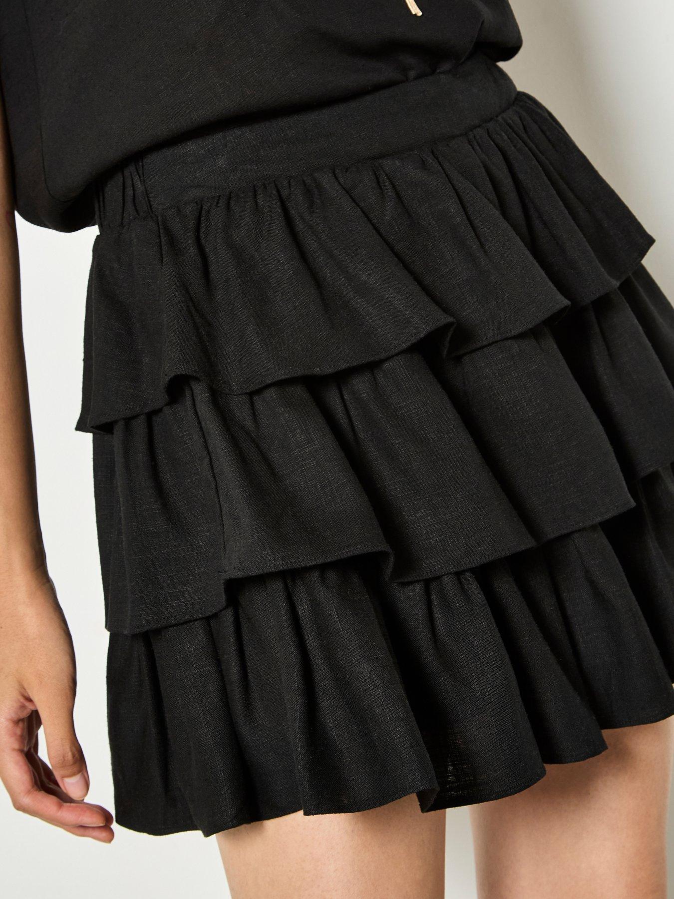 Apricot Frill Layered Mini Skirt - Black | Very
