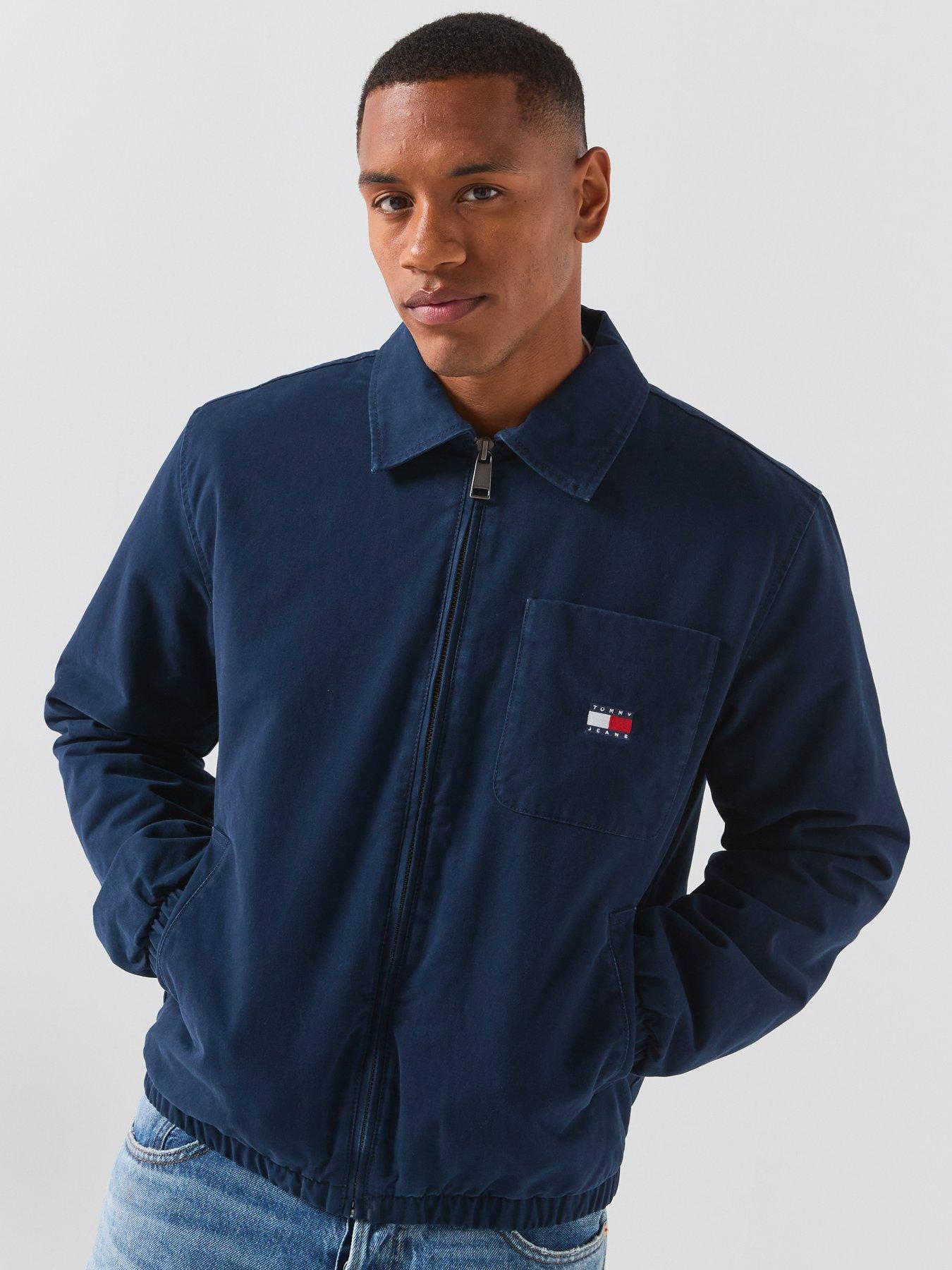 Tommy Jeans Harrington Cotton Jacket, Dark Blue, Size S, Men