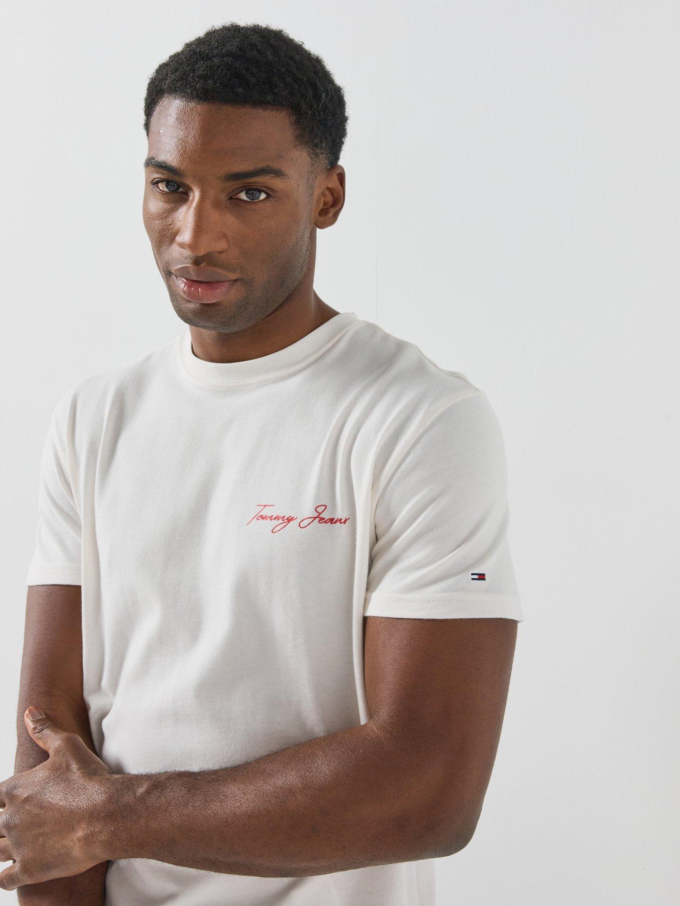 Image 4 of 6 of Tommy Jeans Regular Back Graphic Skyline T-Shirt - White
