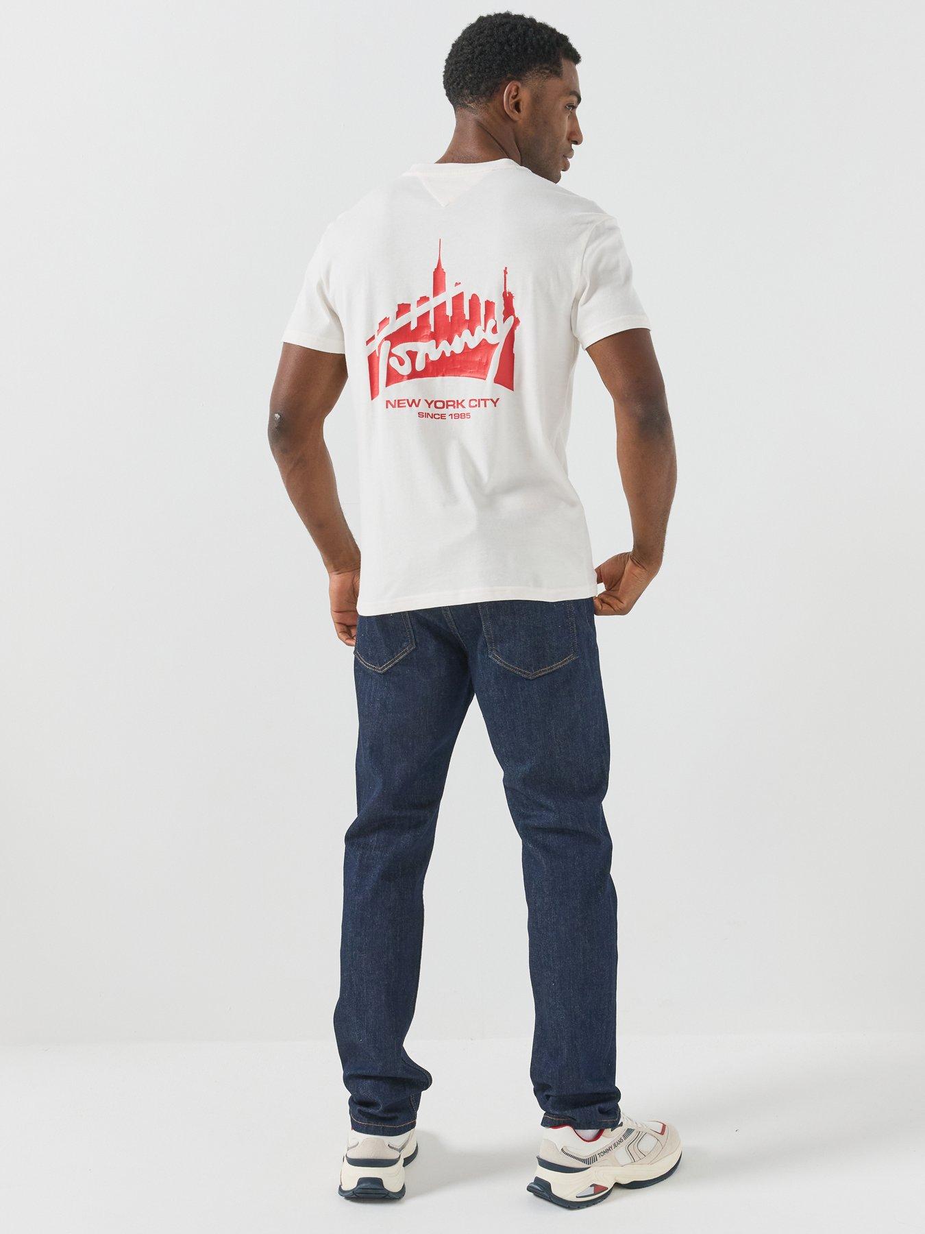 Image 5 of 6 of Tommy Jeans Regular Back Graphic Skyline T-Shirt - White