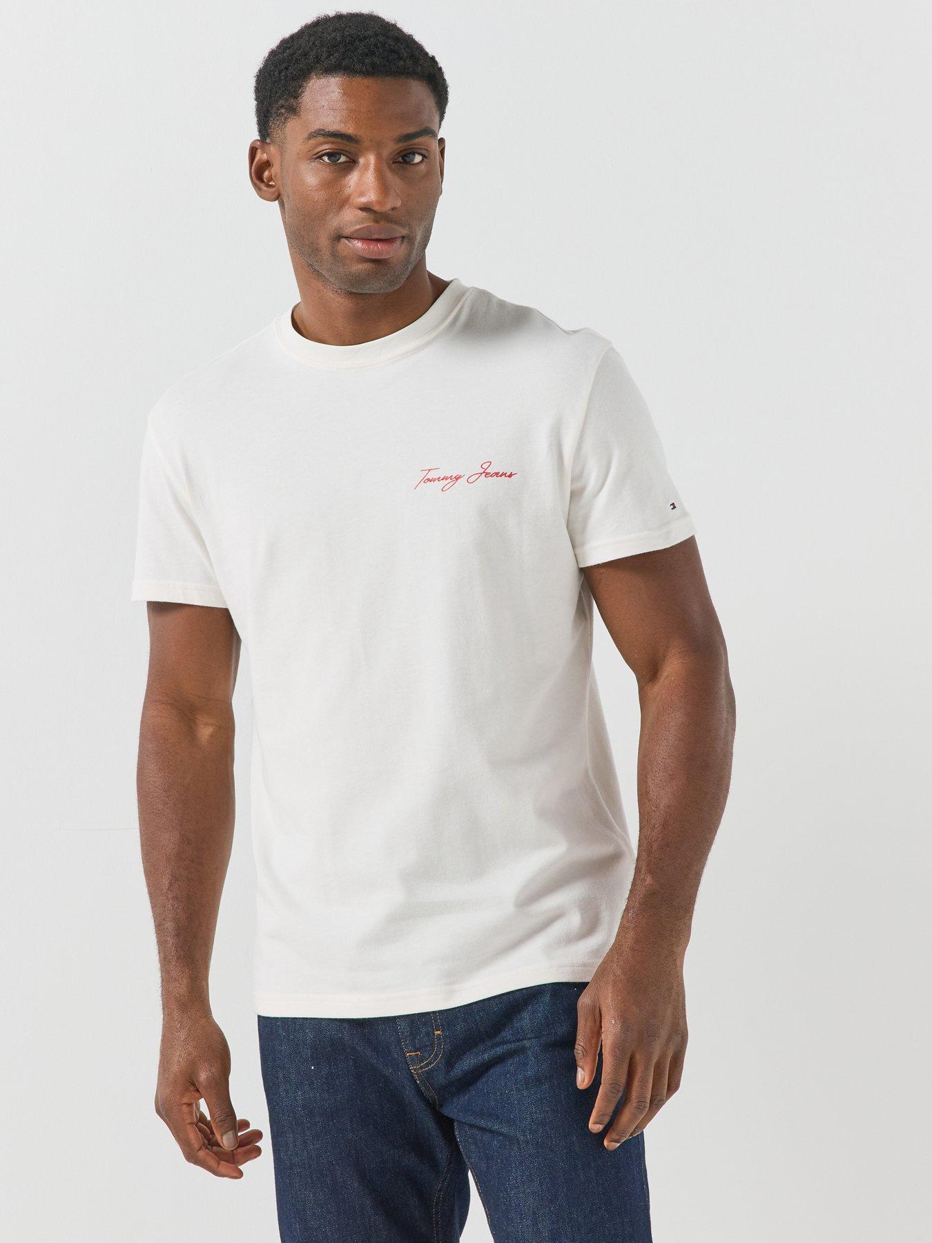 Image 6 of 6 of Tommy Jeans Regular Back Graphic Skyline T-Shirt - White