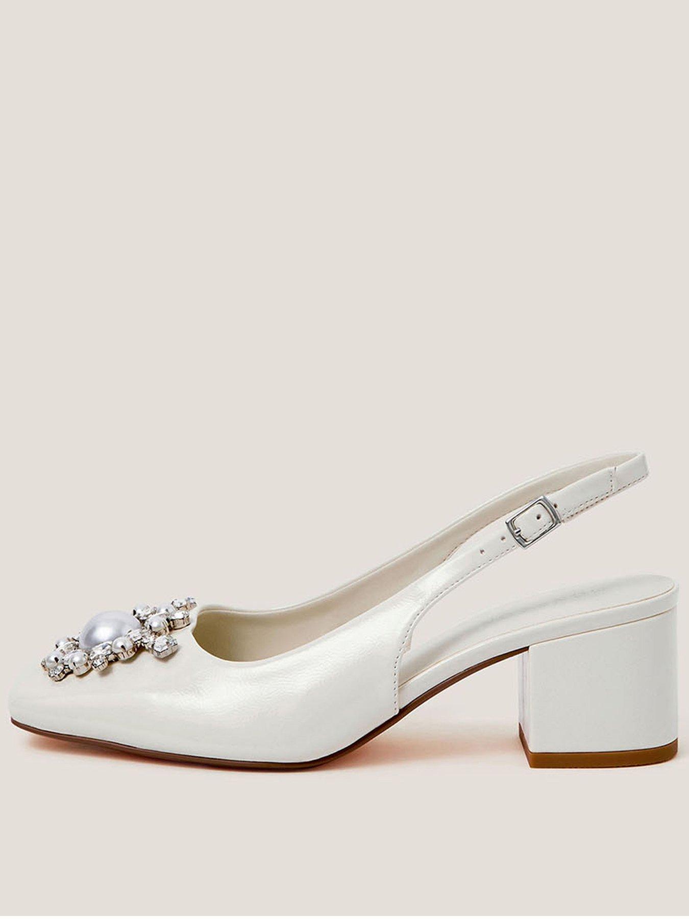 Monsoon Wynn Pearl Embellished Slingback - Cream