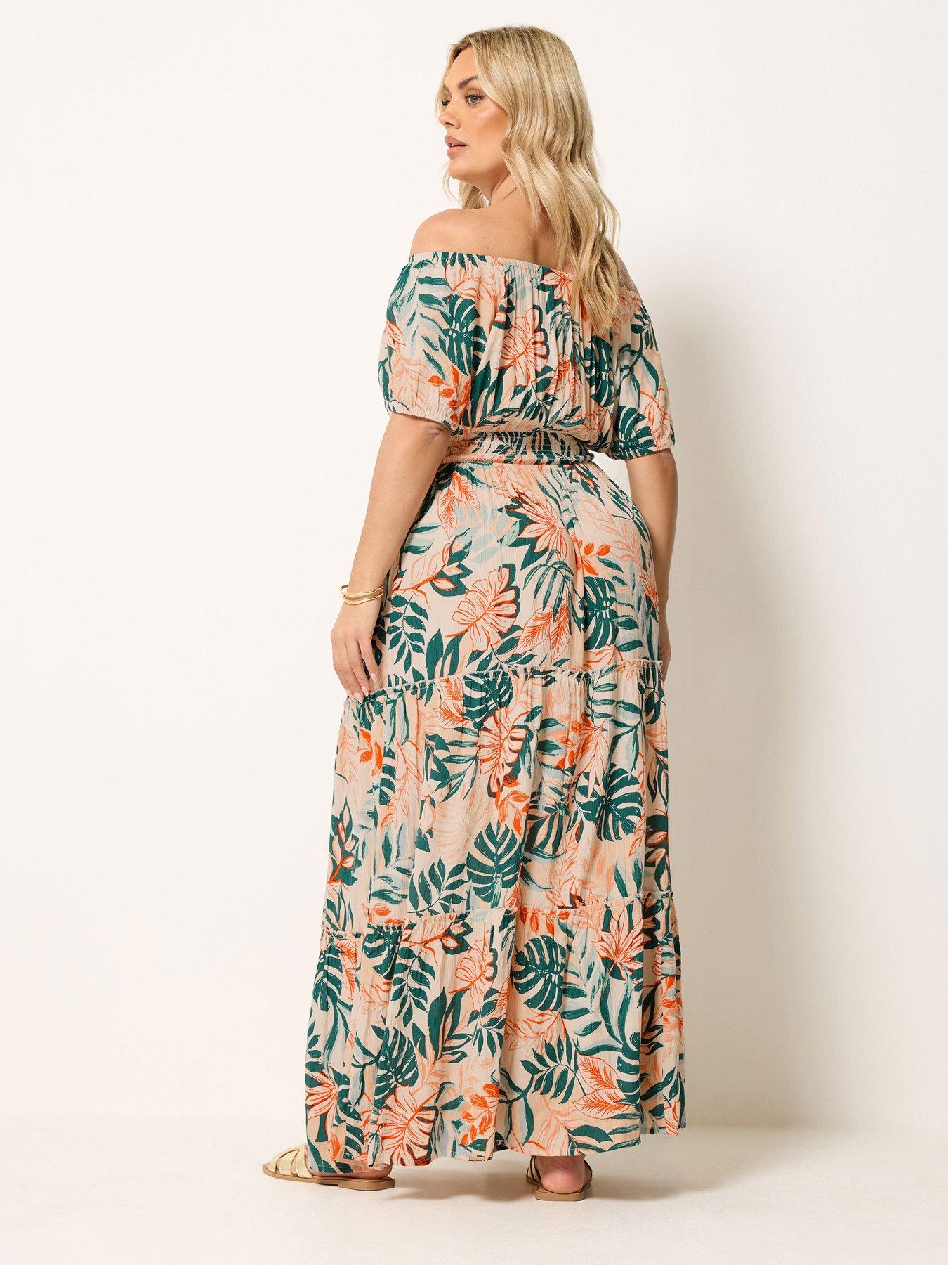 Image 2 of 4 of Yours Curve Gypsy Bardot Maxi Dress