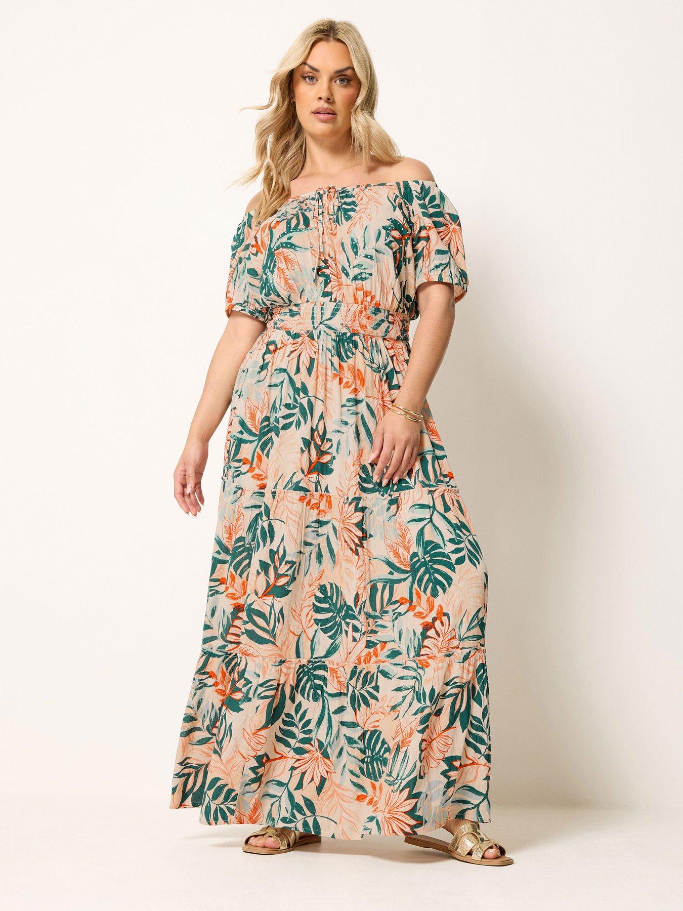 Image 3 of 4 of Yours Curve Gypsy Bardot Maxi Dress
