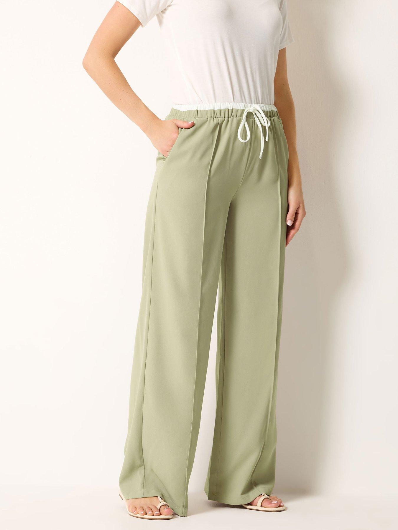 Long Tall Sally Tall Natural Waistband Wide Leg Trousers 36"