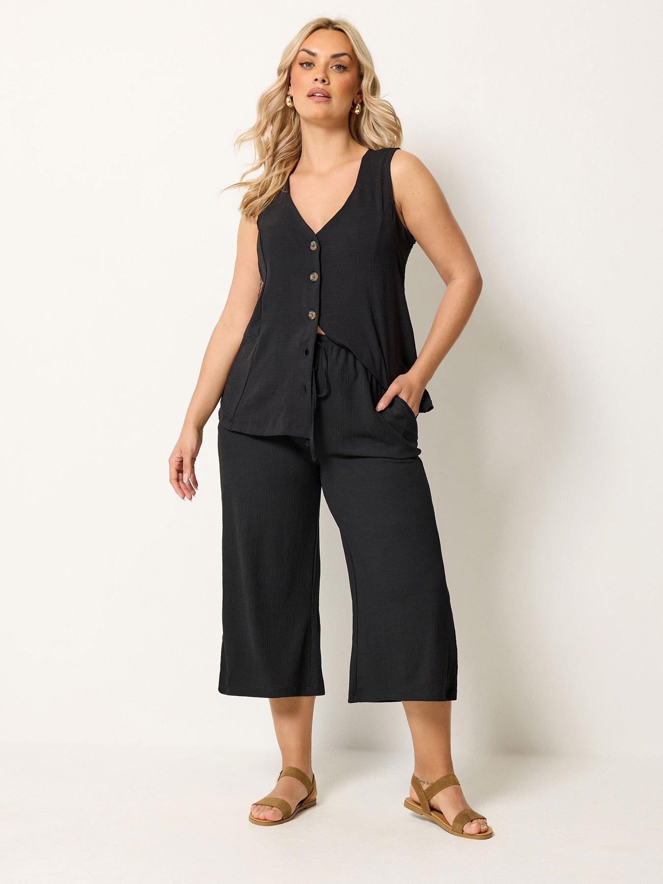 Image 4 of 4 of Yours Curve 2 Pack Leopard Print Jersey Culotte - Black