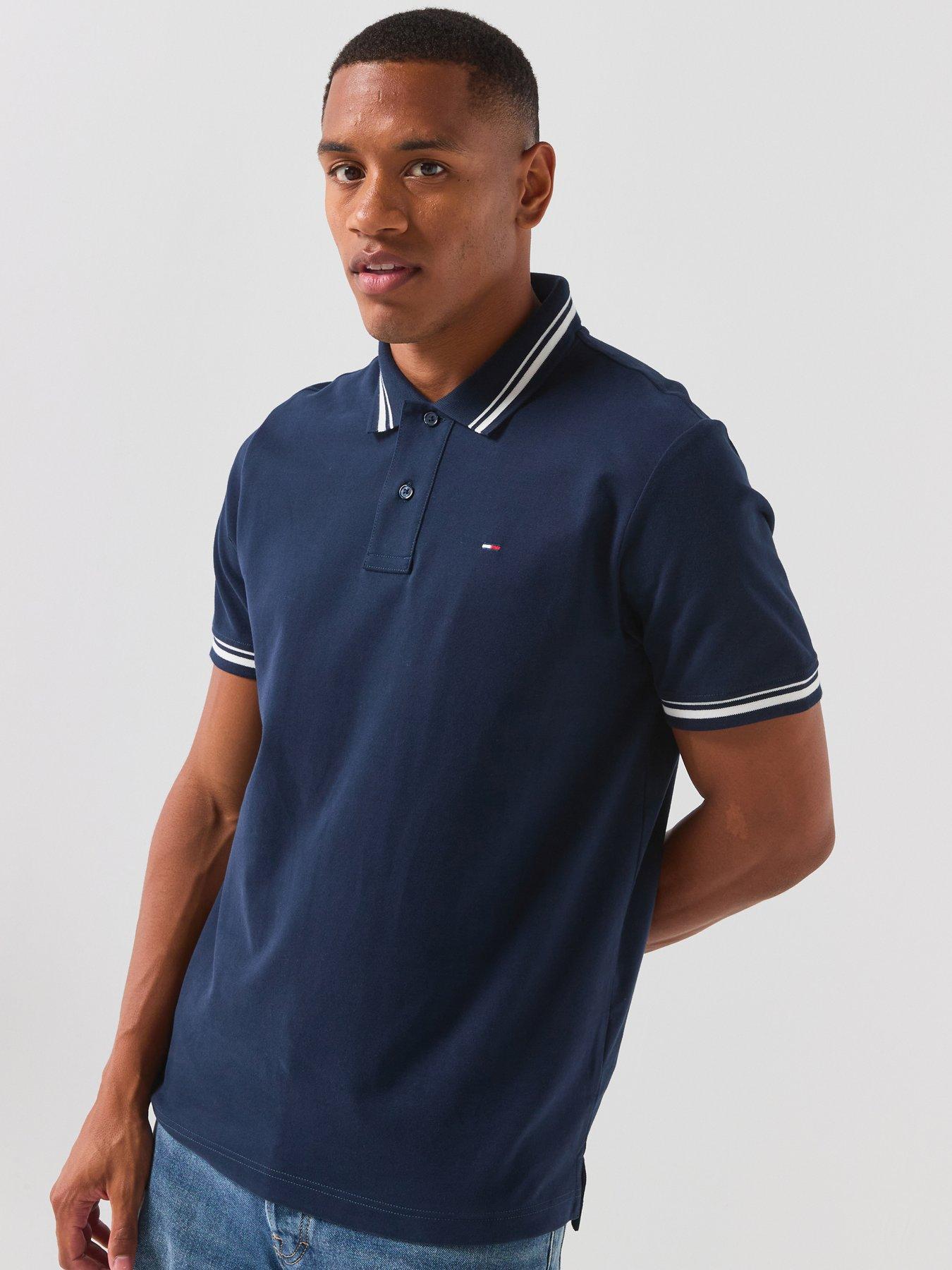 Tommy Jeans Regular Tipped Short Sleeve Polo - Navy