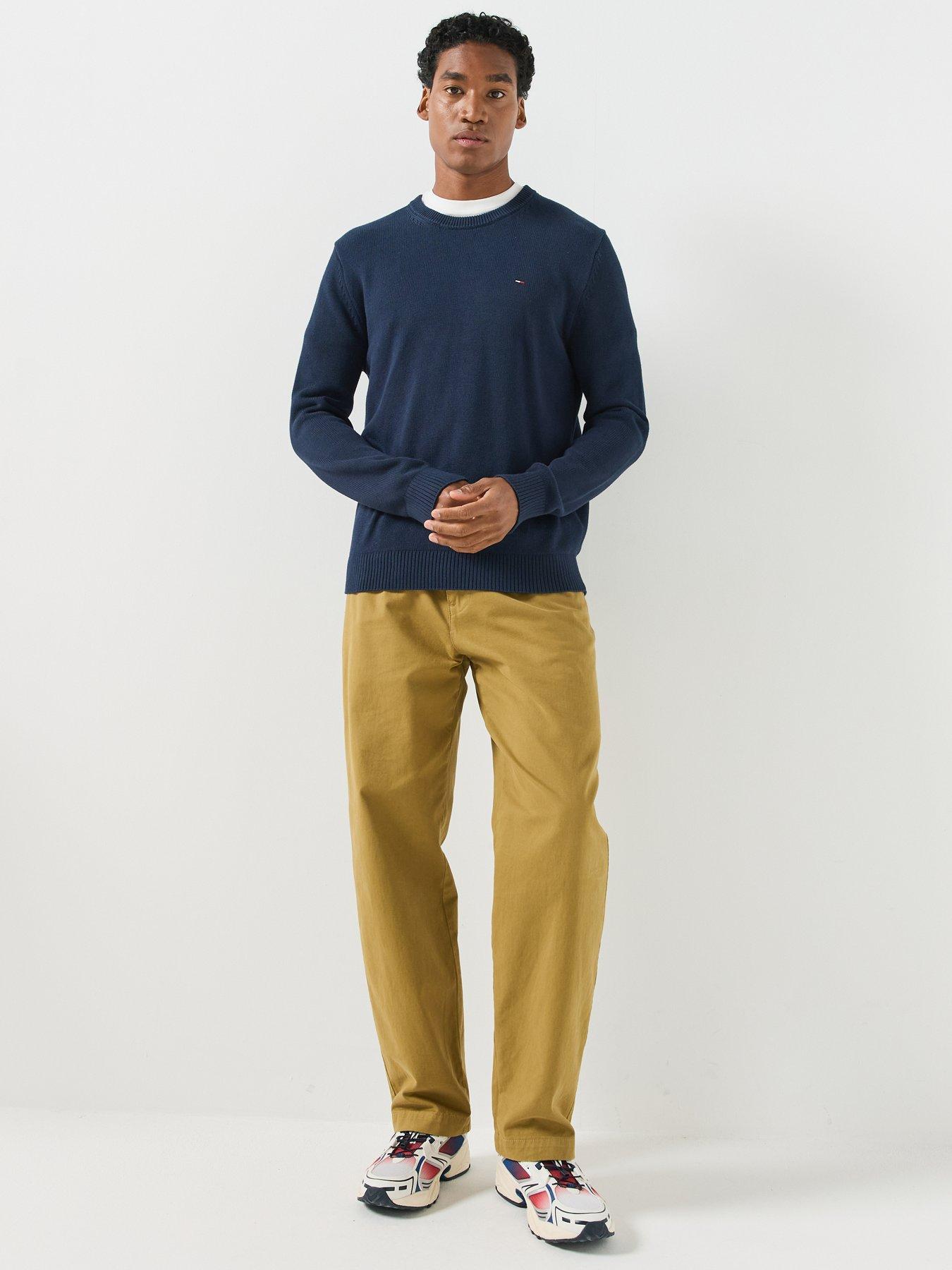 Image 3 of 6 of Tommy Jeans Mens Essential Textured Cotton Regular Fit Jumper - Navy