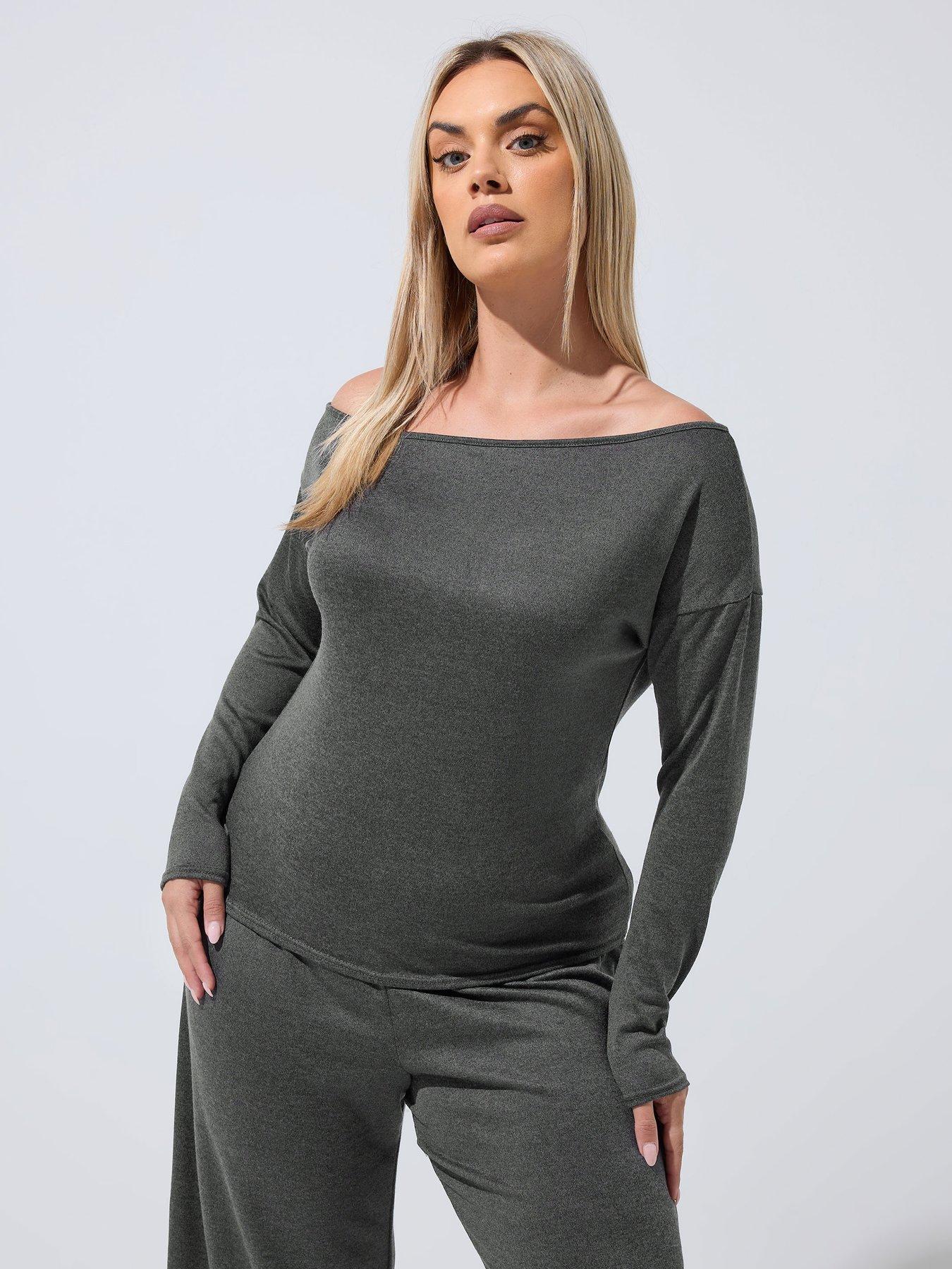 Yours Curve Off Shoulder Slouch Top Co Ord
