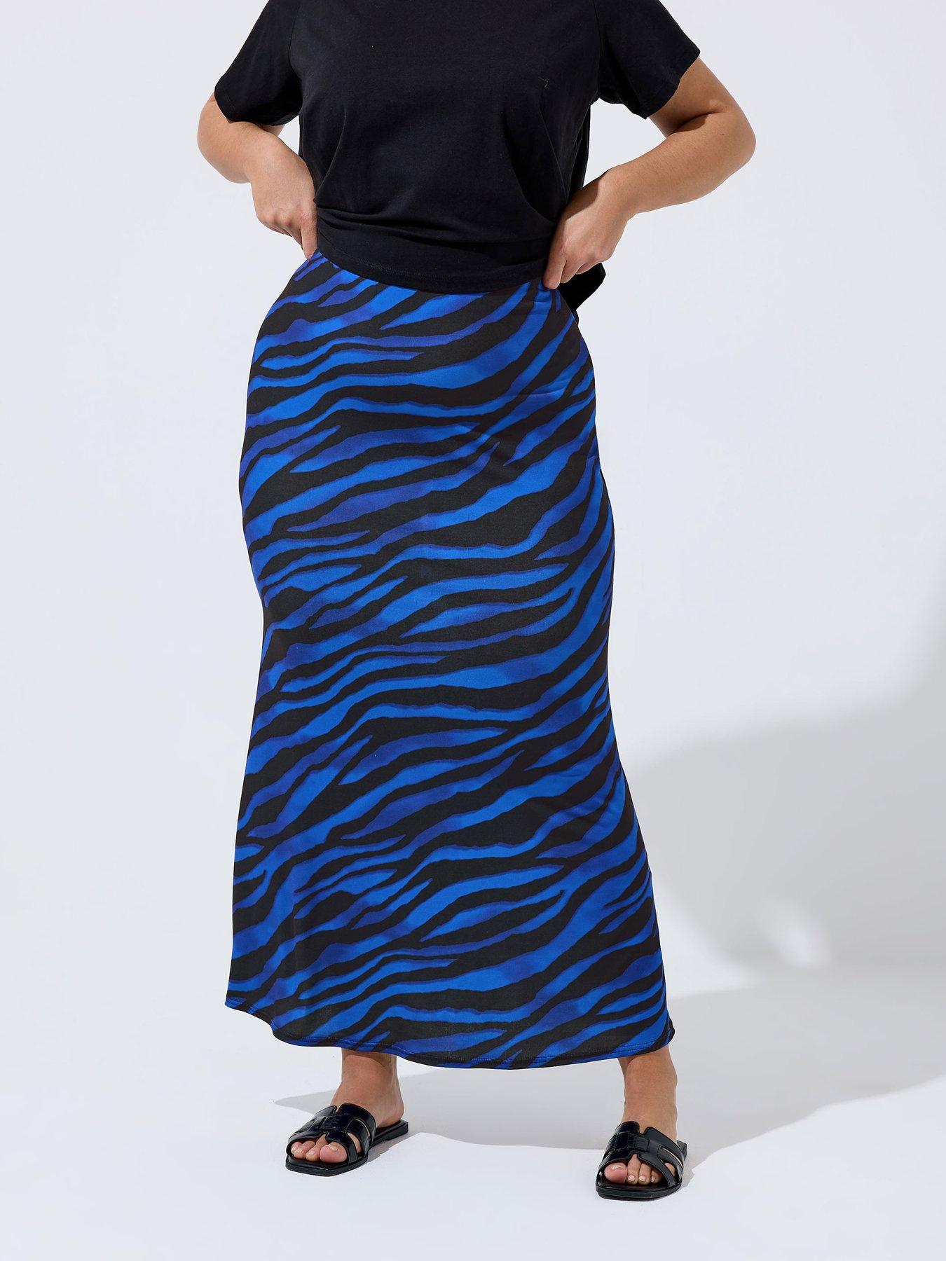Yours Curve Zebra Print Fishtail Skirt