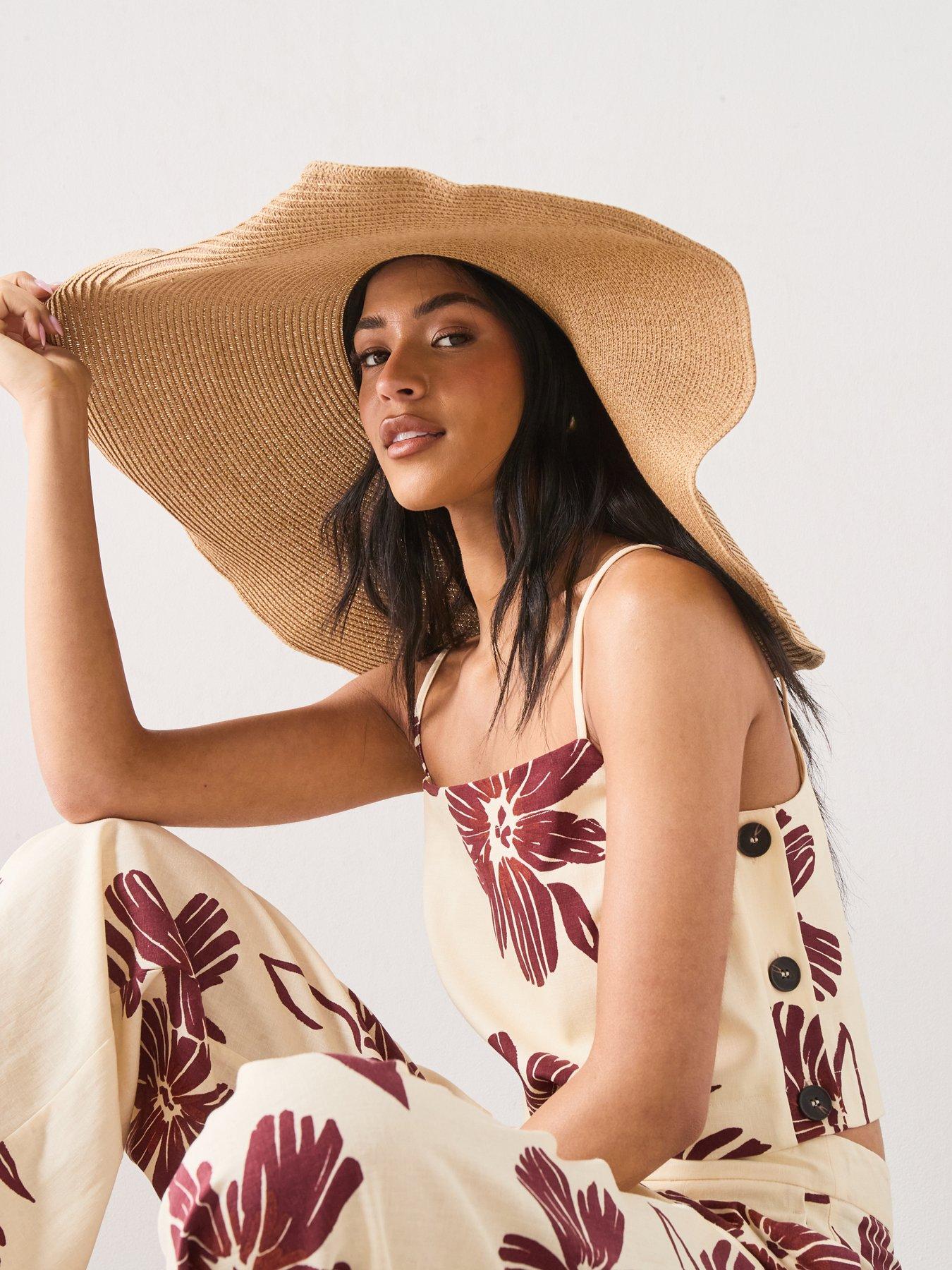 Image 4 of 6 of Mango Floral Print Co-ord Spaghetti Strap Top - Cream