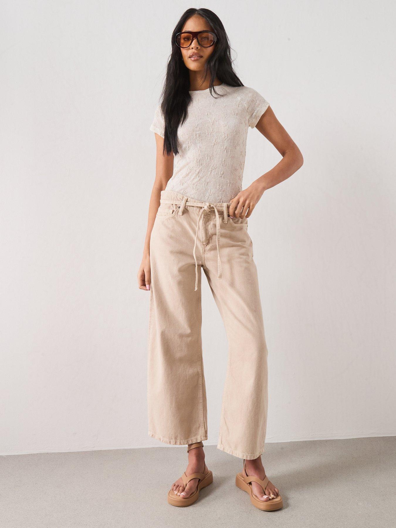 Image 3 of 6 of Mango T-shirt With Raised Embroidered Details - Cream