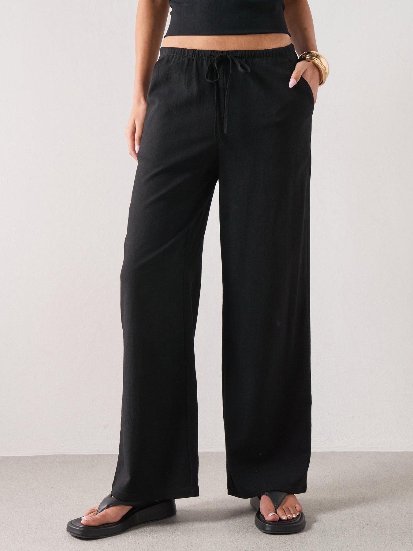 Mango Bow Co-ord Straight Trousers - Black