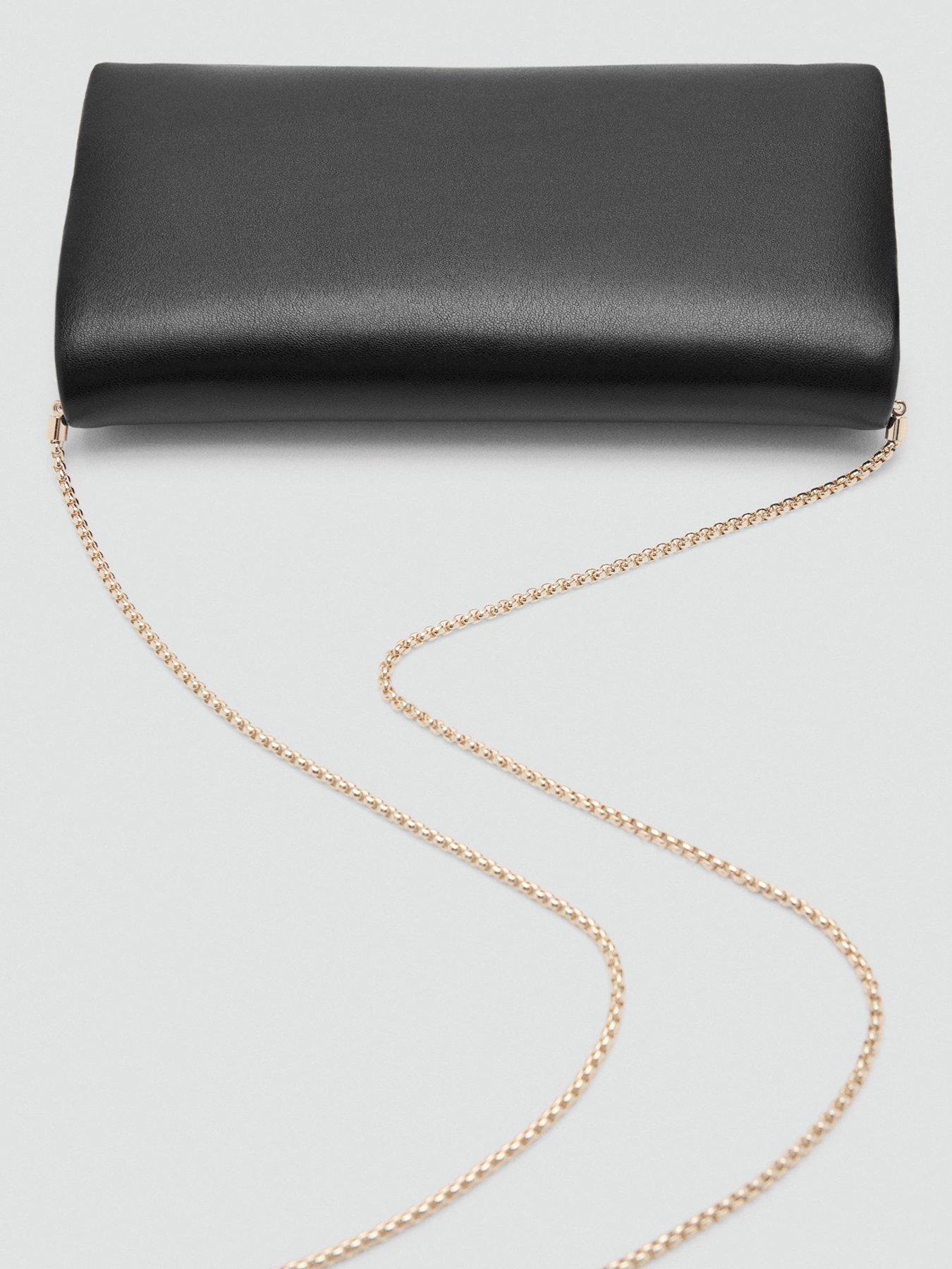 Image 3 of 5 of Mango Gold Chain Shoulder Bag - Black