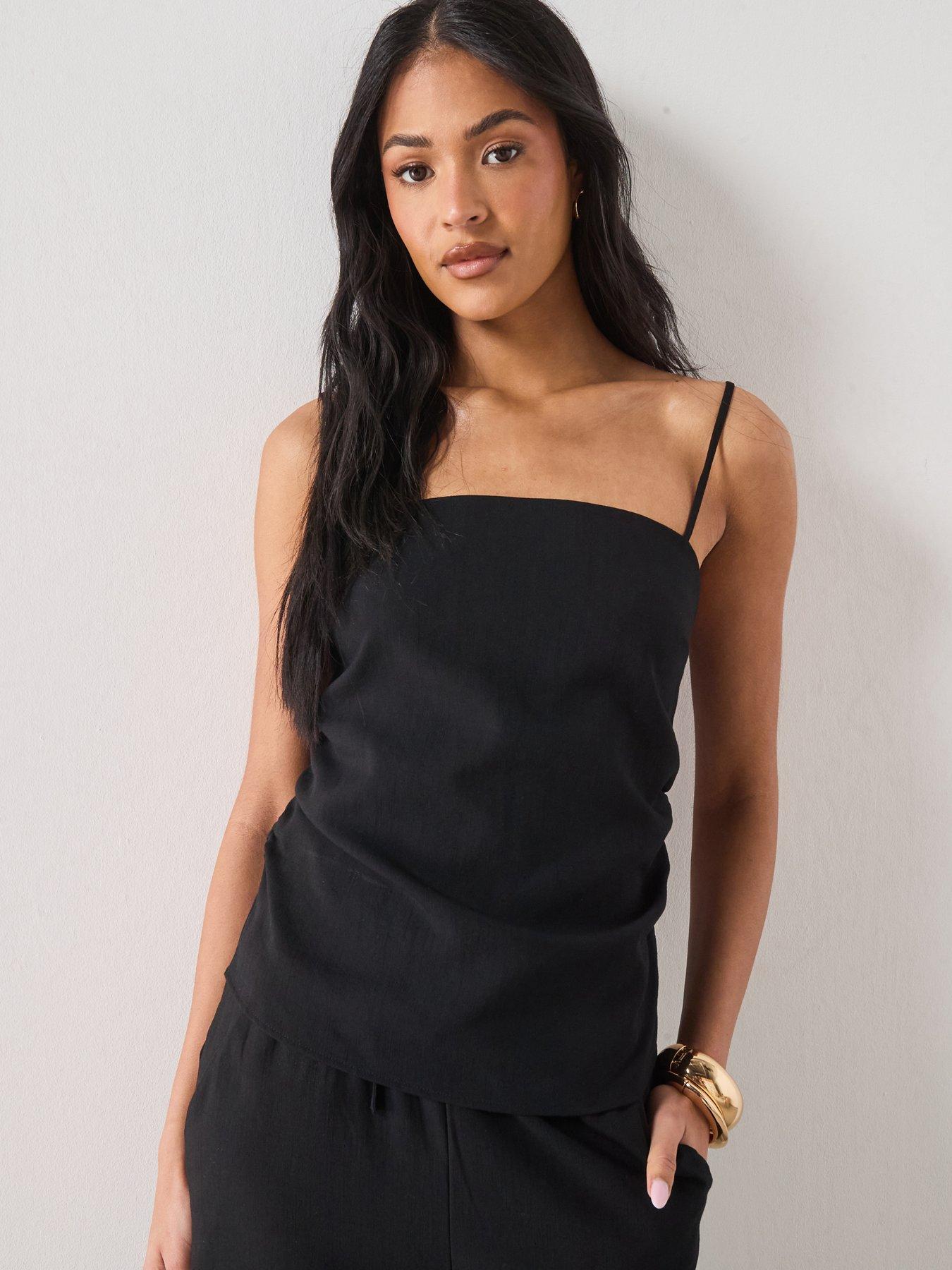 Mango Square-neck Co-ord Strappy Top - Black
