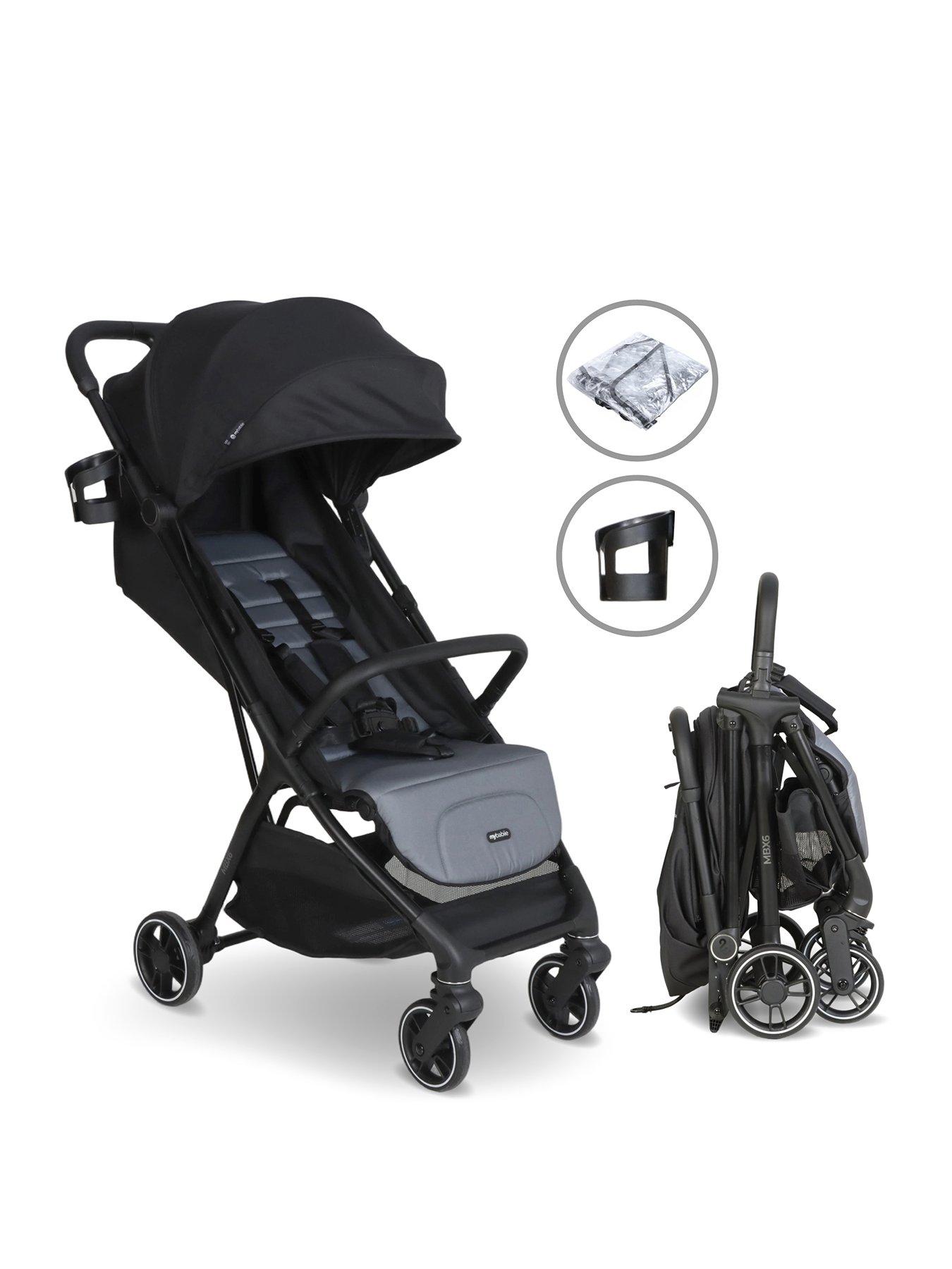 My Babiie Black/Grey Mbx6 Auto-Fold Compact Stroller - Image 3